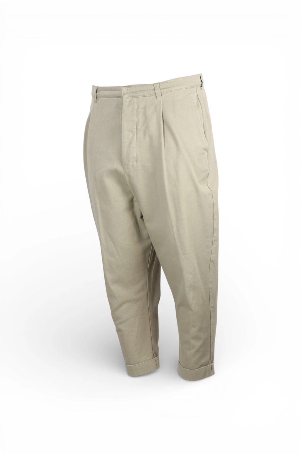 Beige Tapered Cargo Trousers