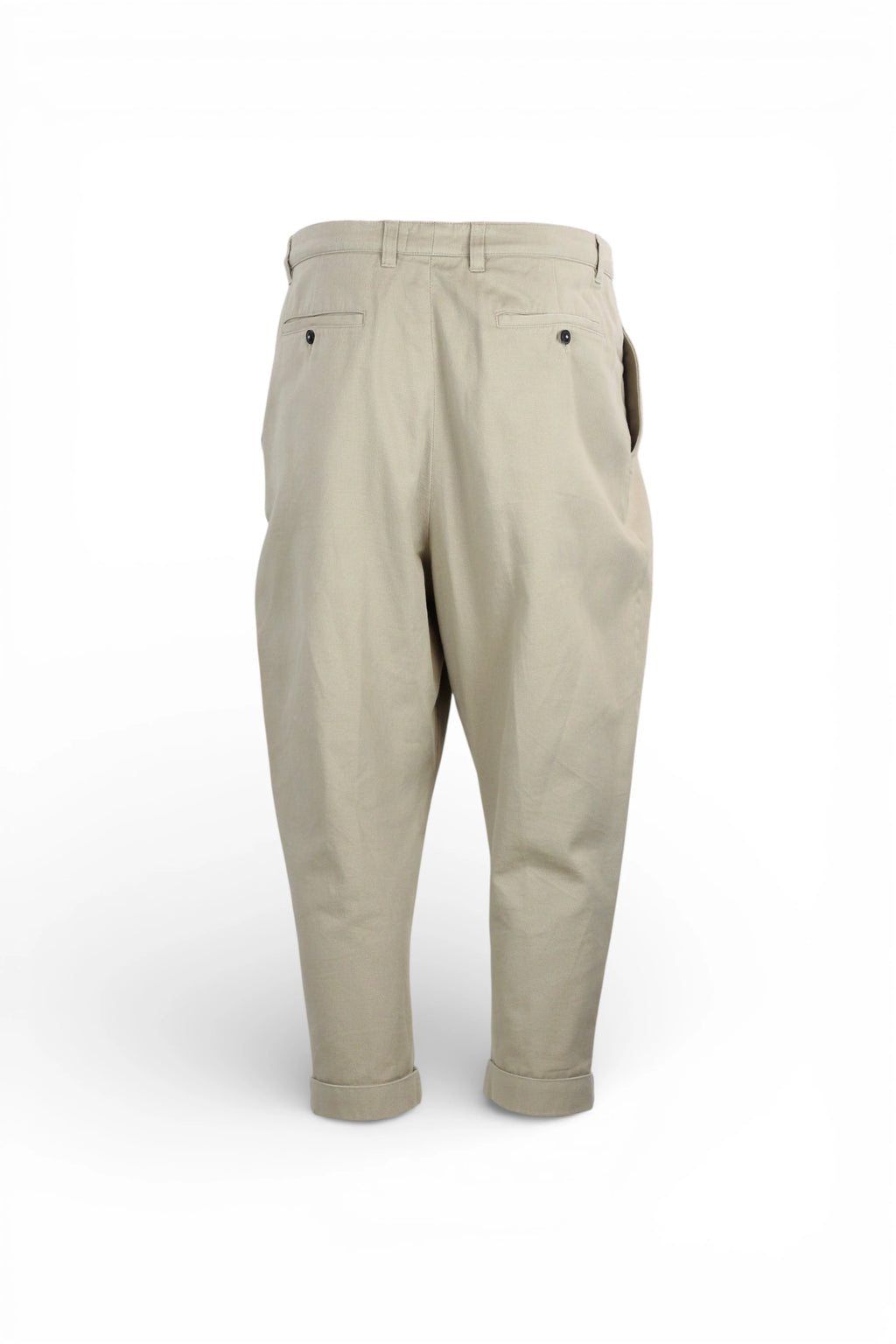 Beige Tapered Cargo Trousers