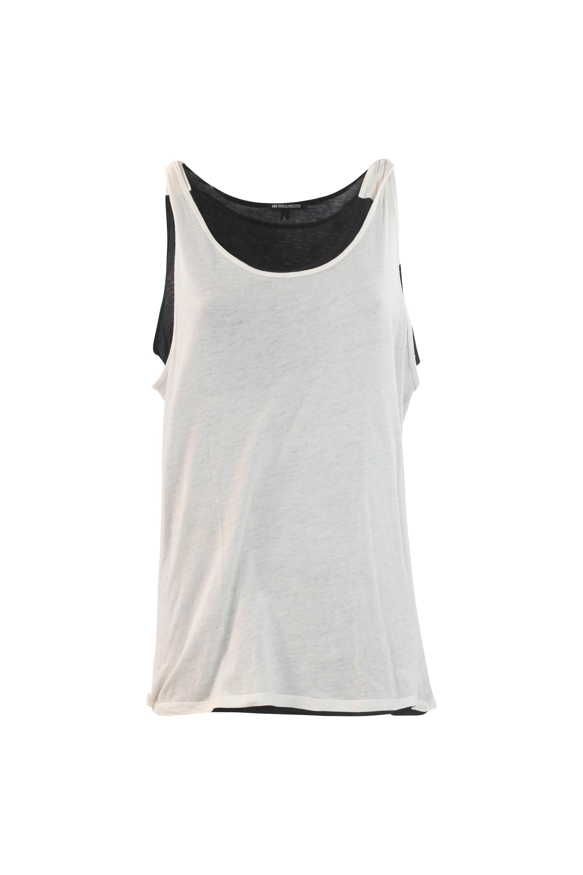 Black and White Double Layer Cotton Tank Top