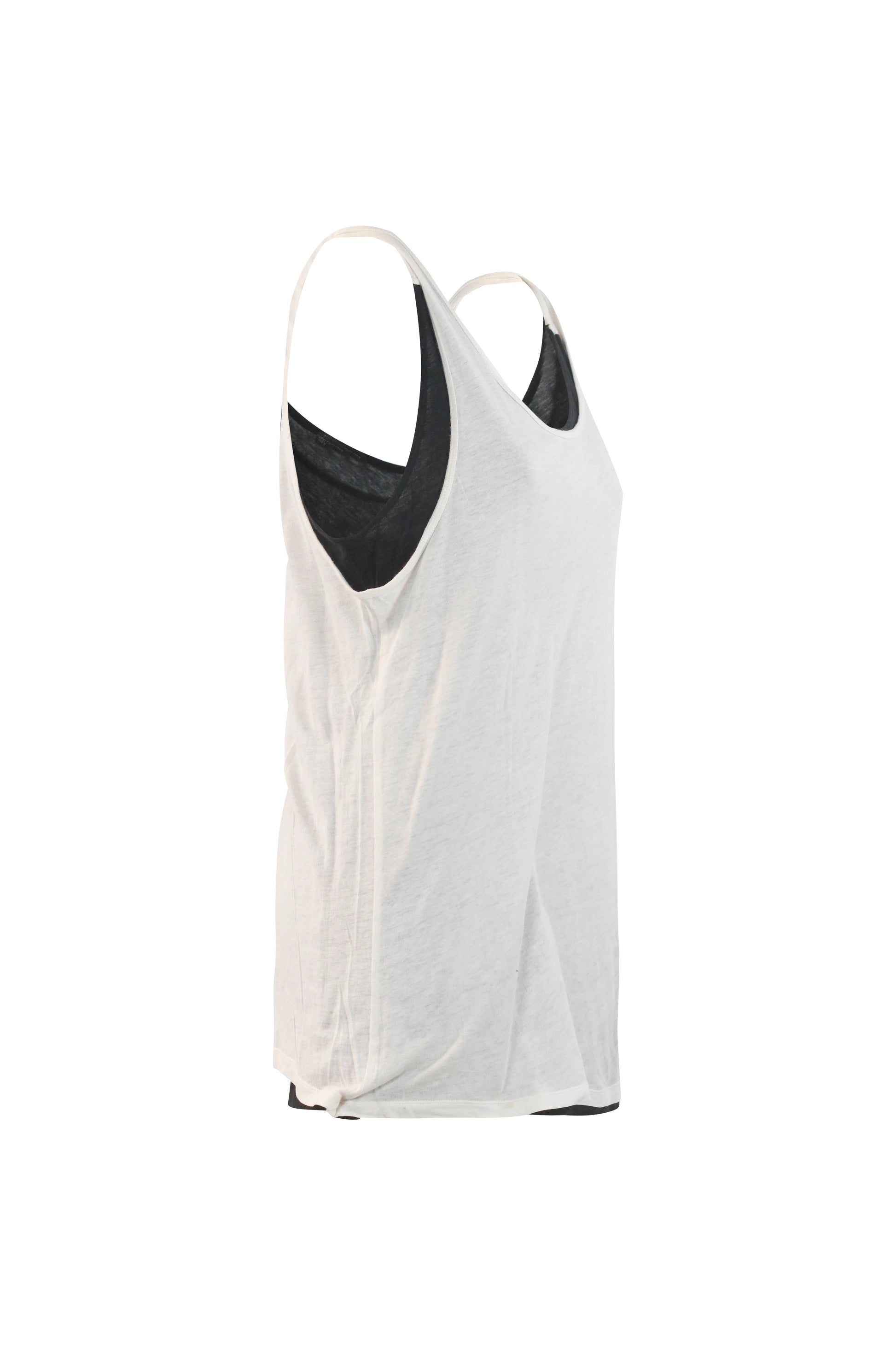 Black and White Double Layer Cotton Tank Top