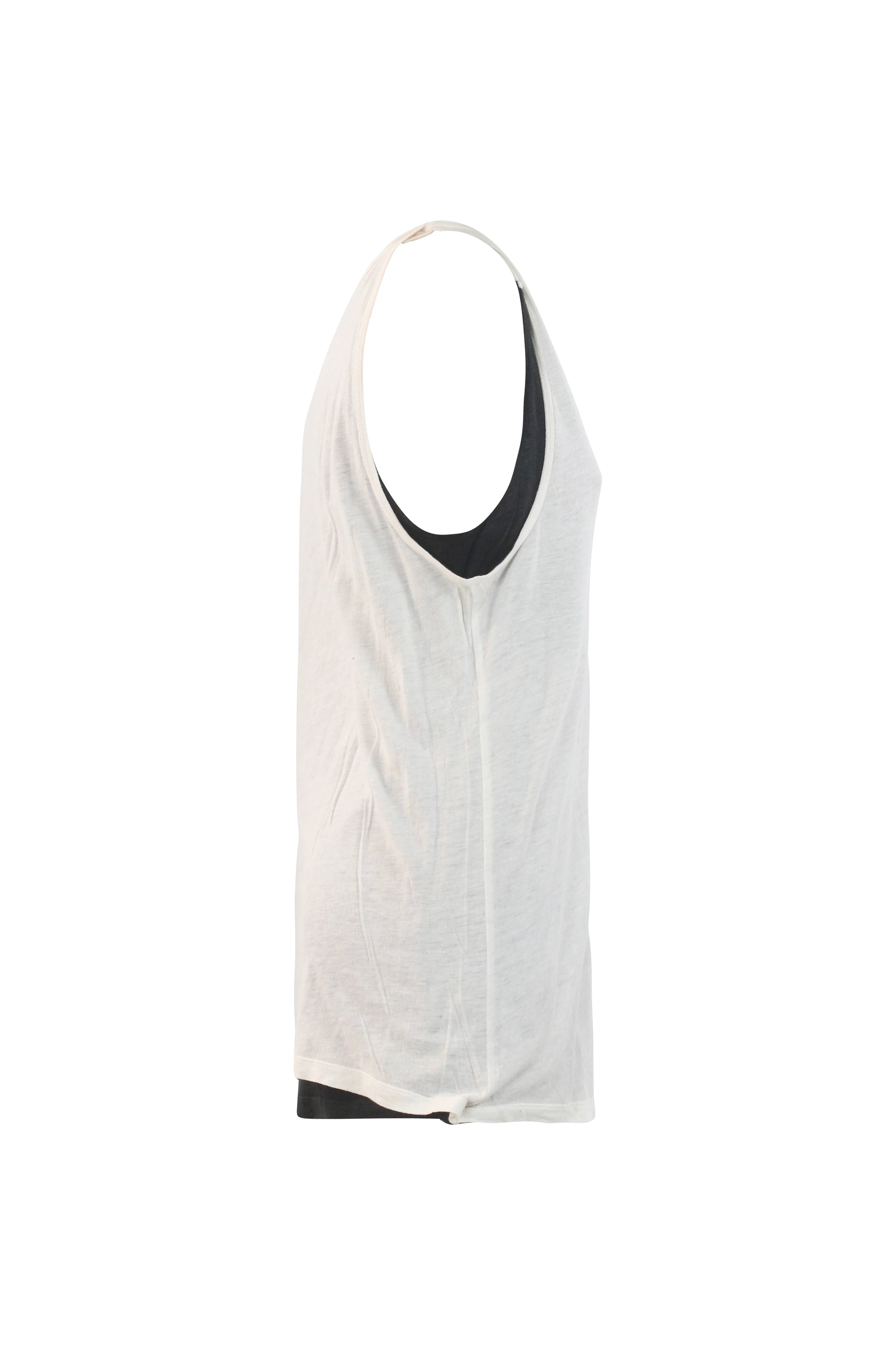 Black and White Double Layer Cotton Tank Top