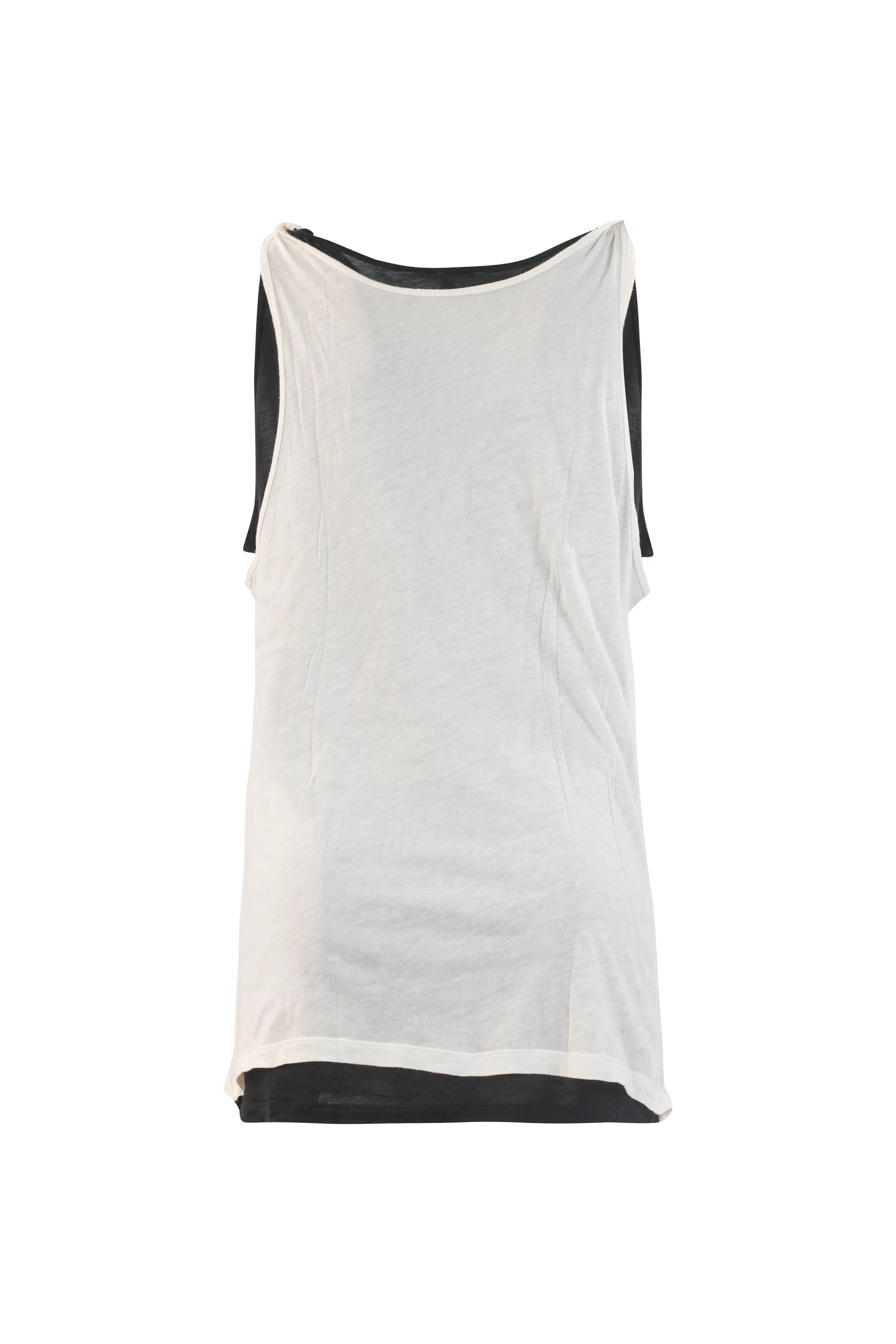 Black and White Double Layer Cotton Tank Top
