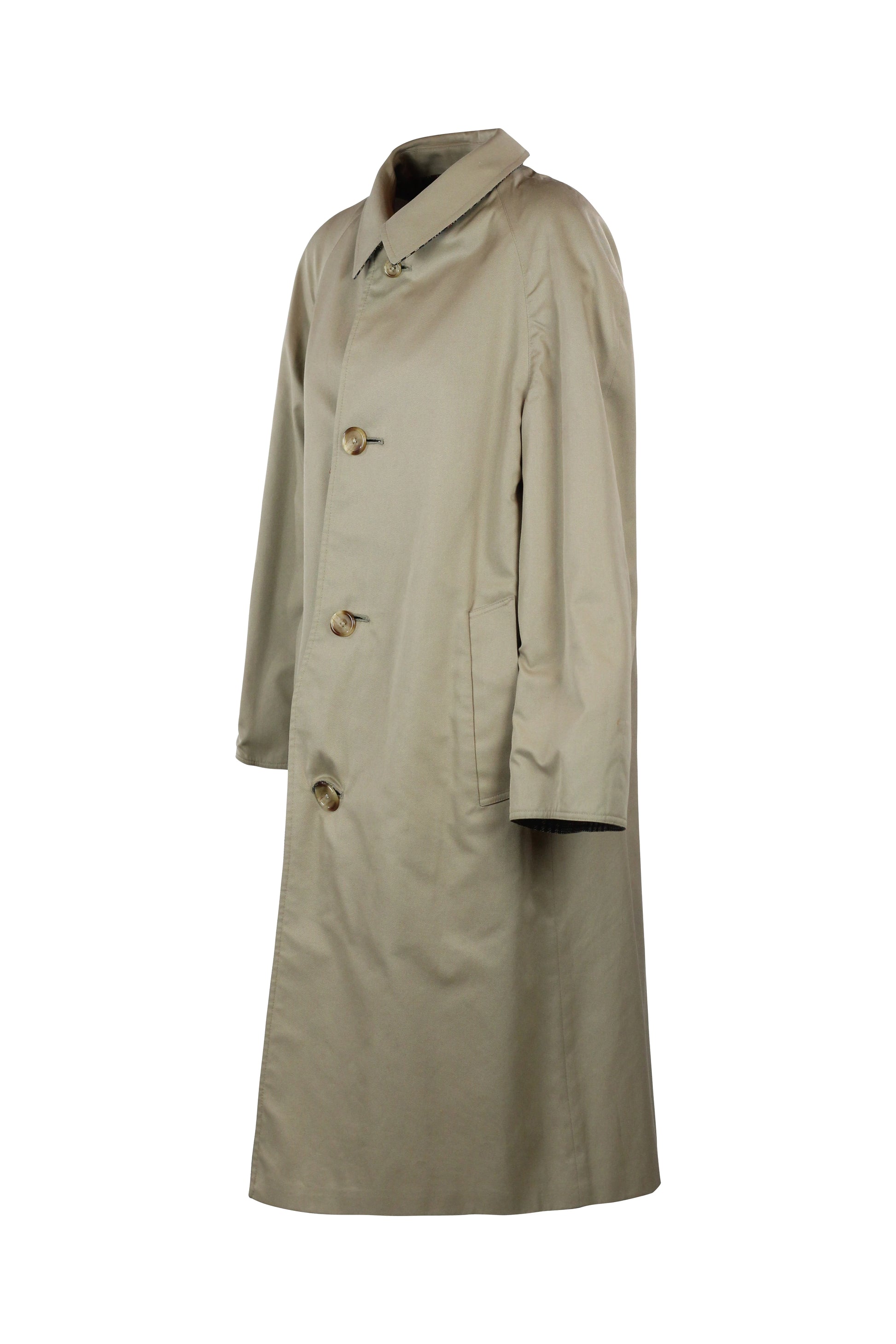 Reversible Beige and Check Trench Coat