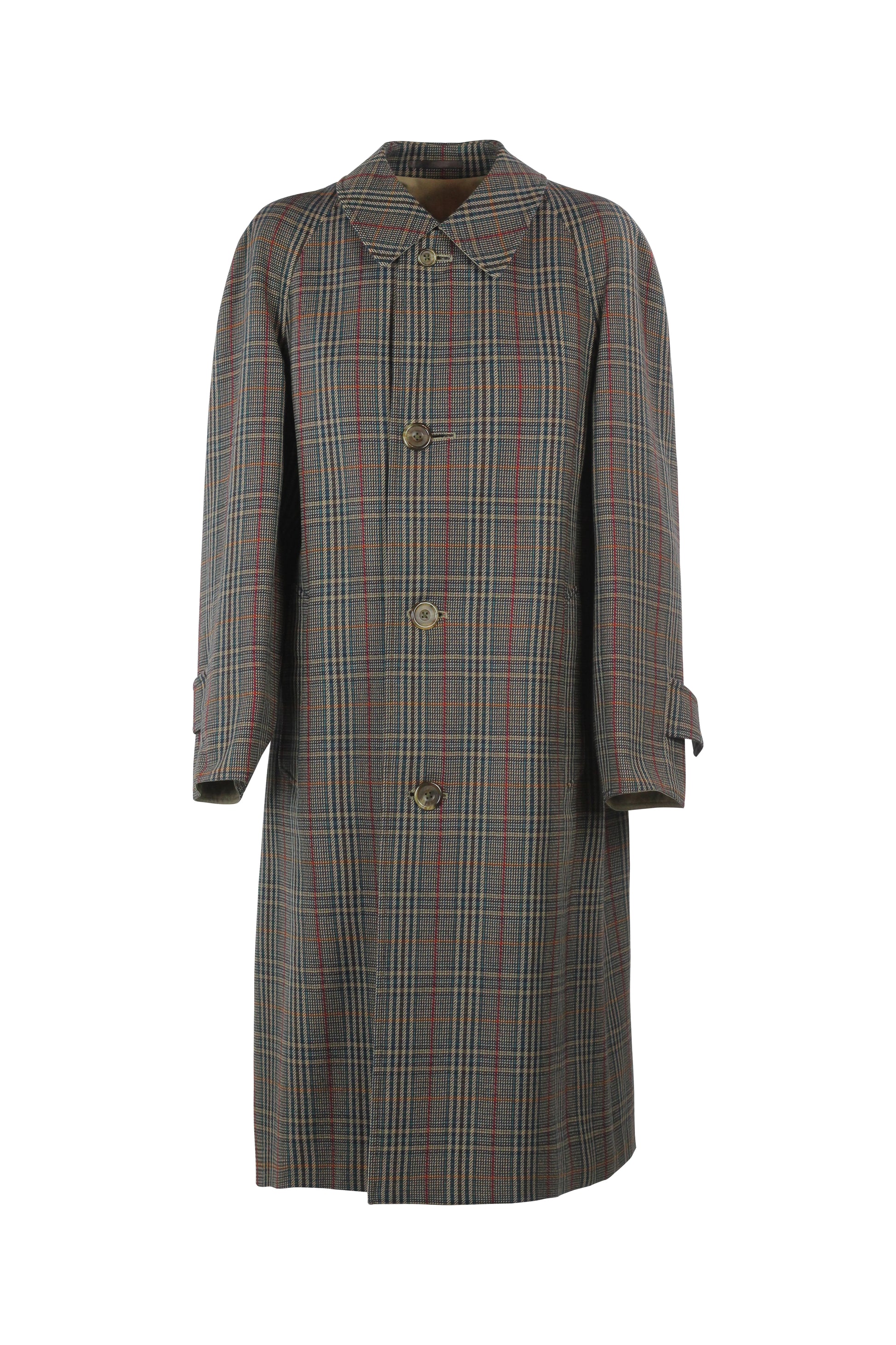 Reversible Beige and Check Trench Coat