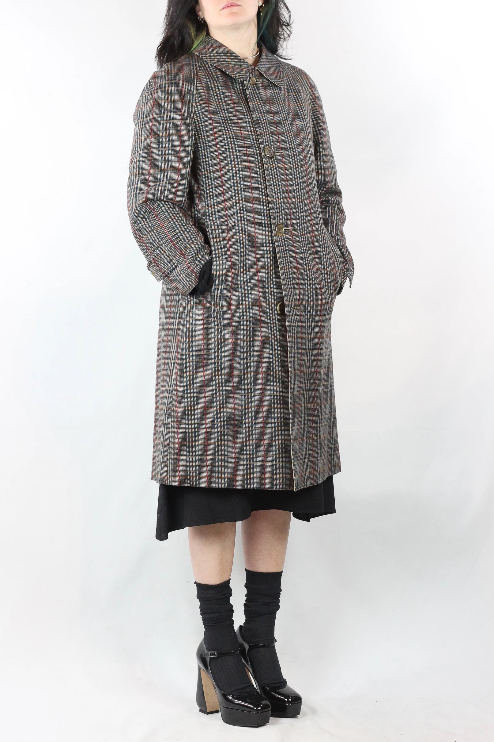 Reversible Beige and Check Trench Coat