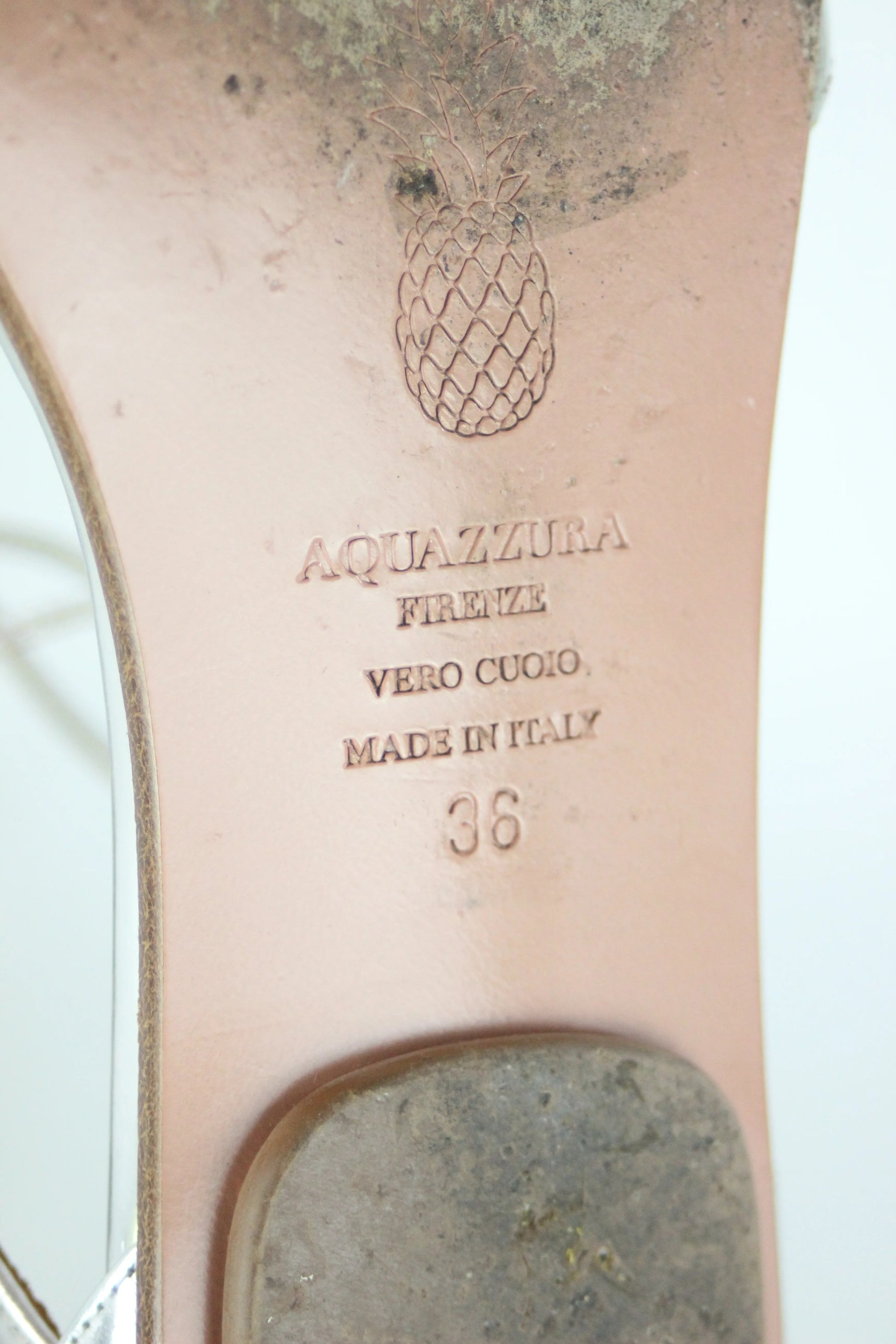 Silver low laced sandals