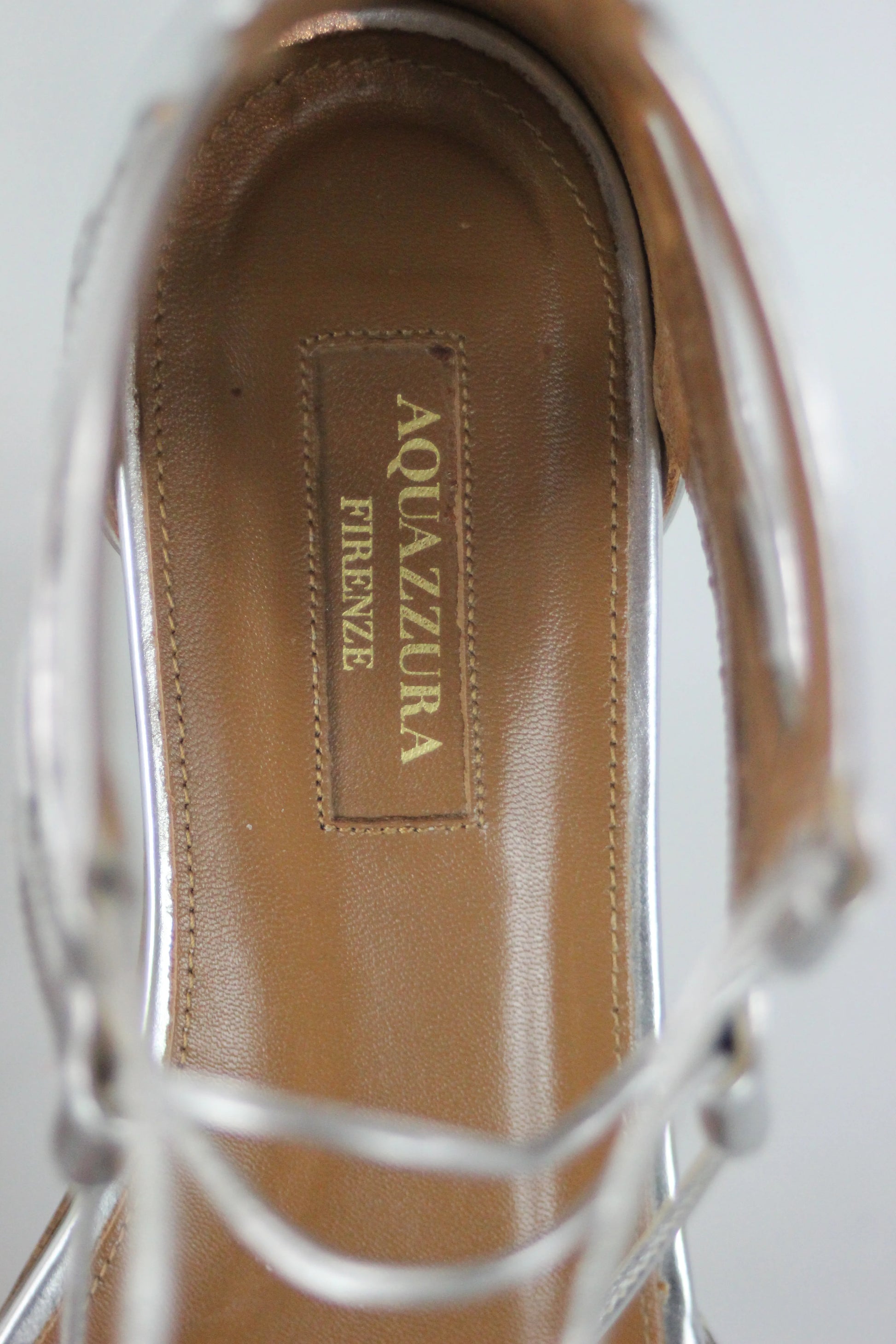 Silver low laced sandals