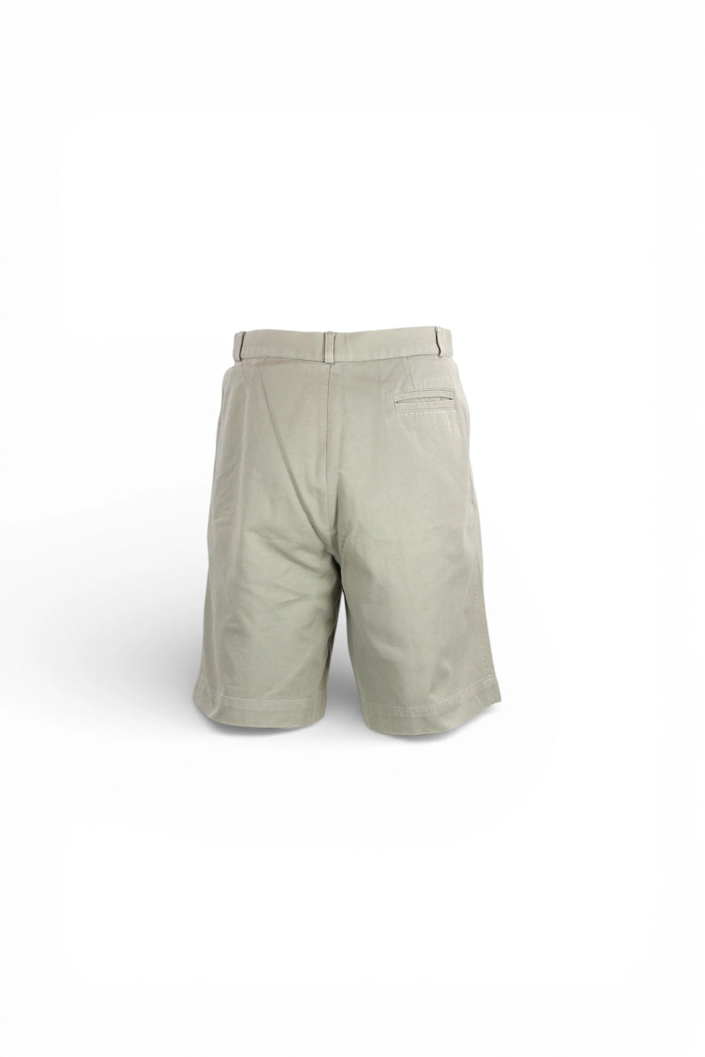 High-Waisted Beige Cotton Bermuda
