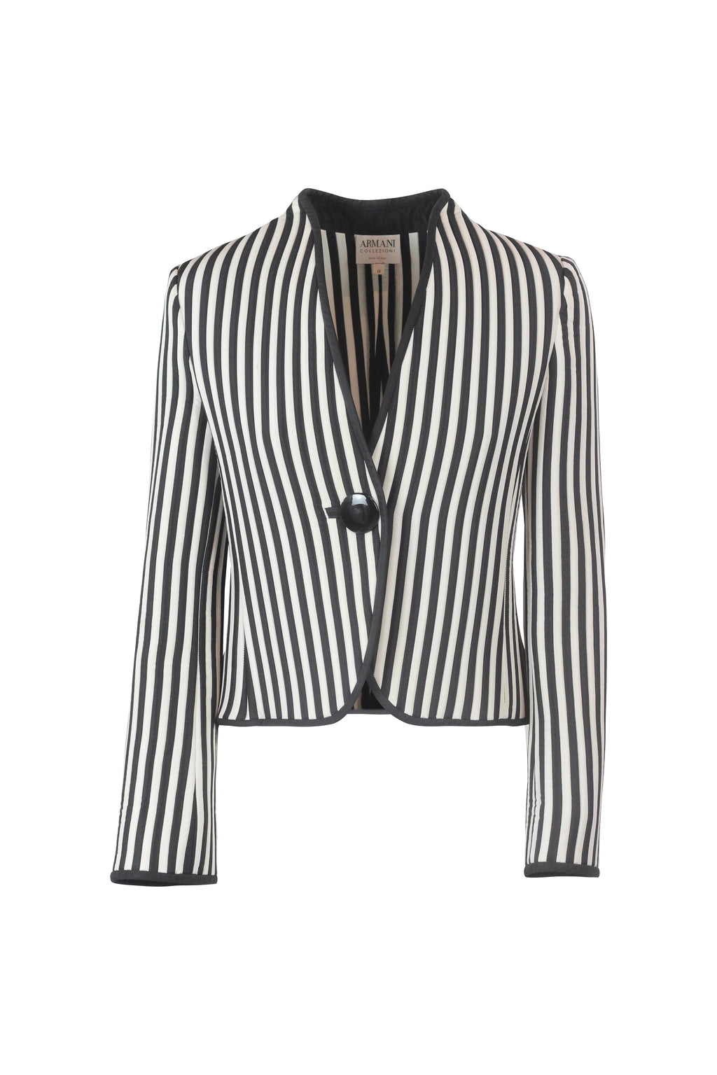 Striped Fitted Jacket with Single Button