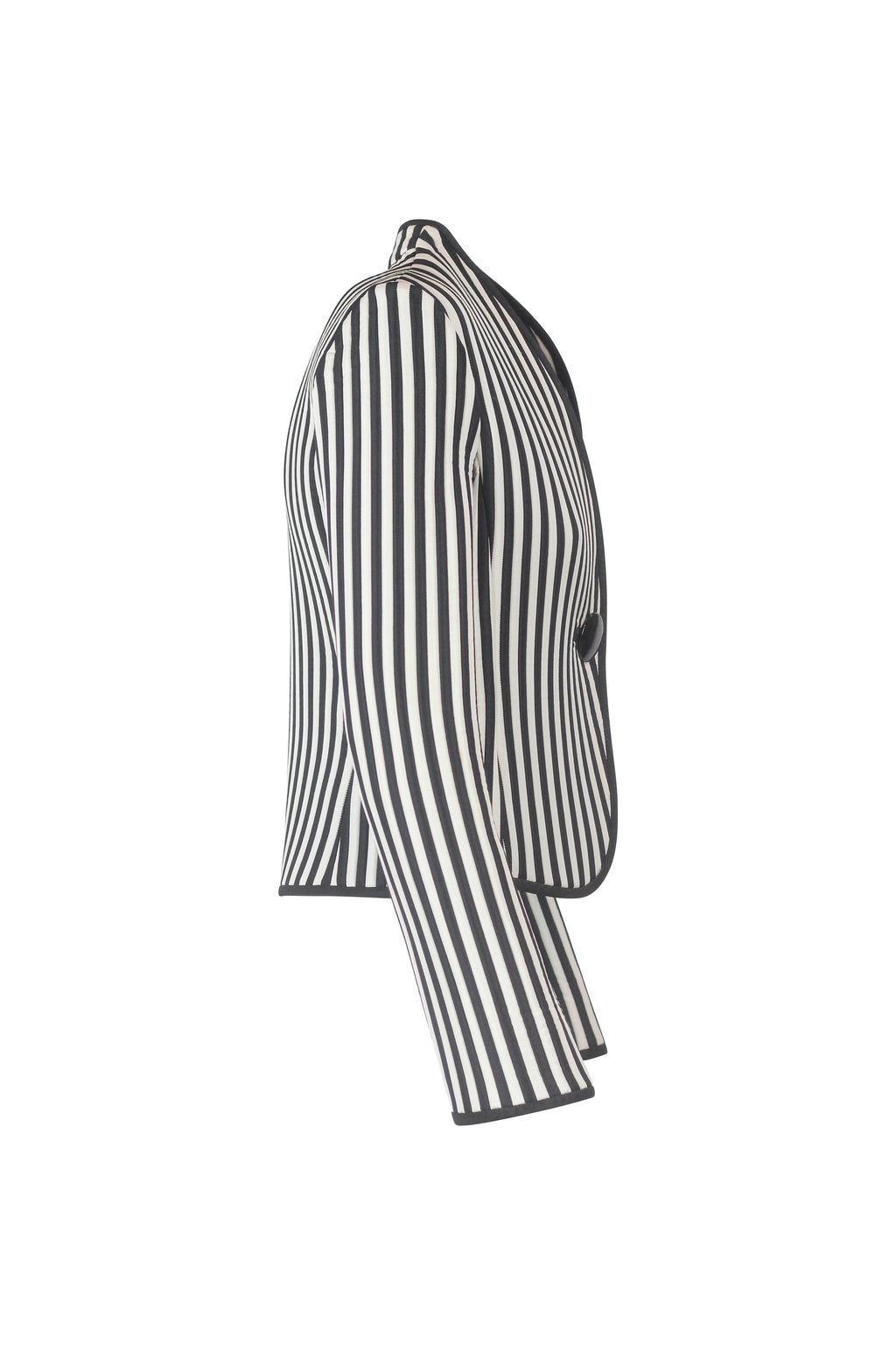 Striped Fitted Jacket with Single Button