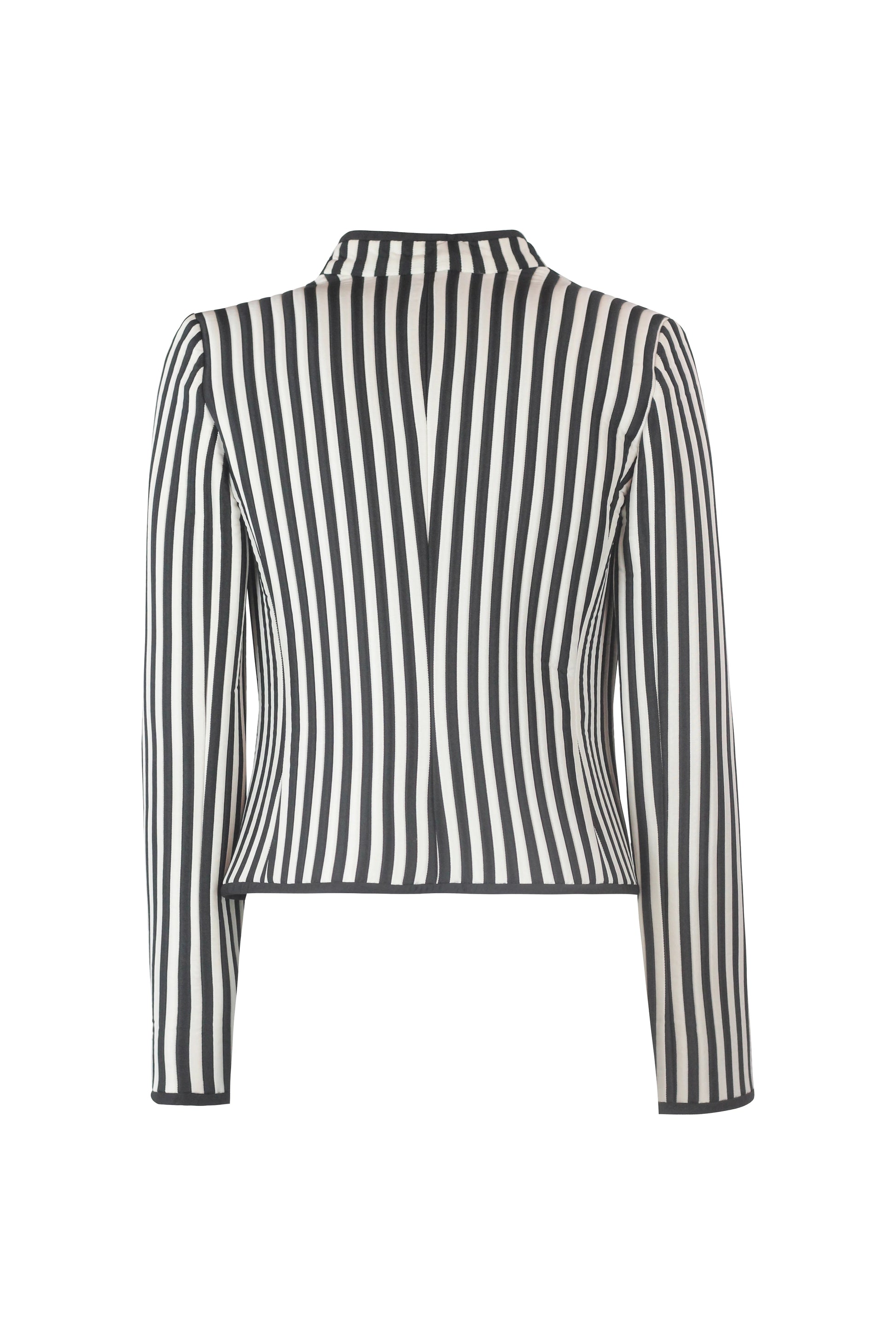 Striped Fitted Jacket with Single Button