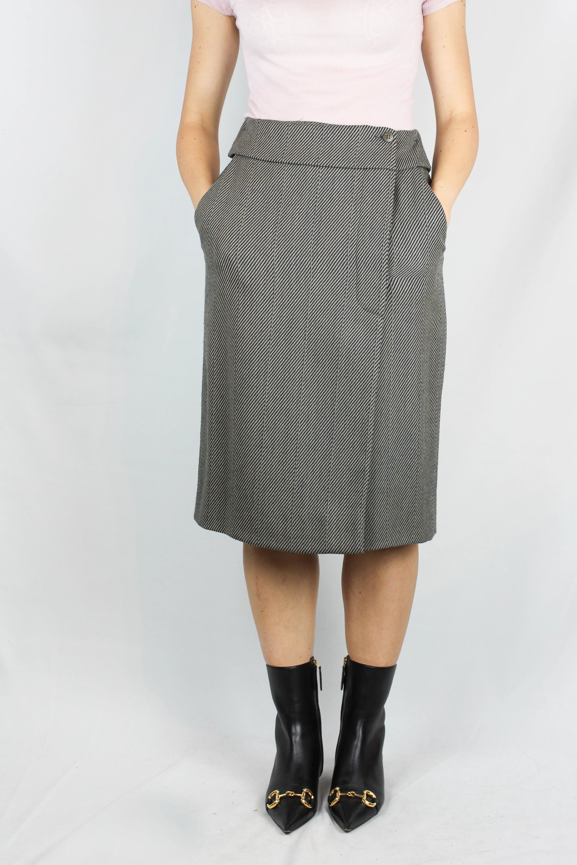 Wool striped tailleur