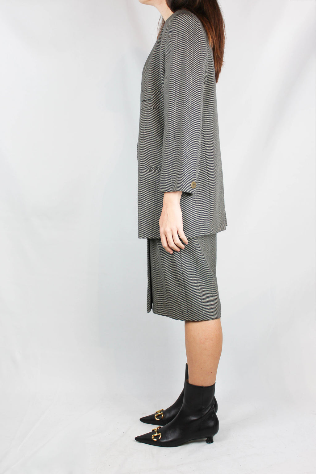 Wool striped tailleur