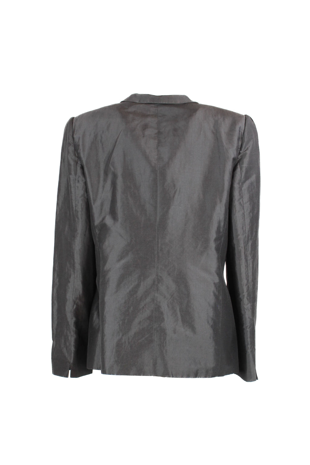 Dark grey silk tailleur