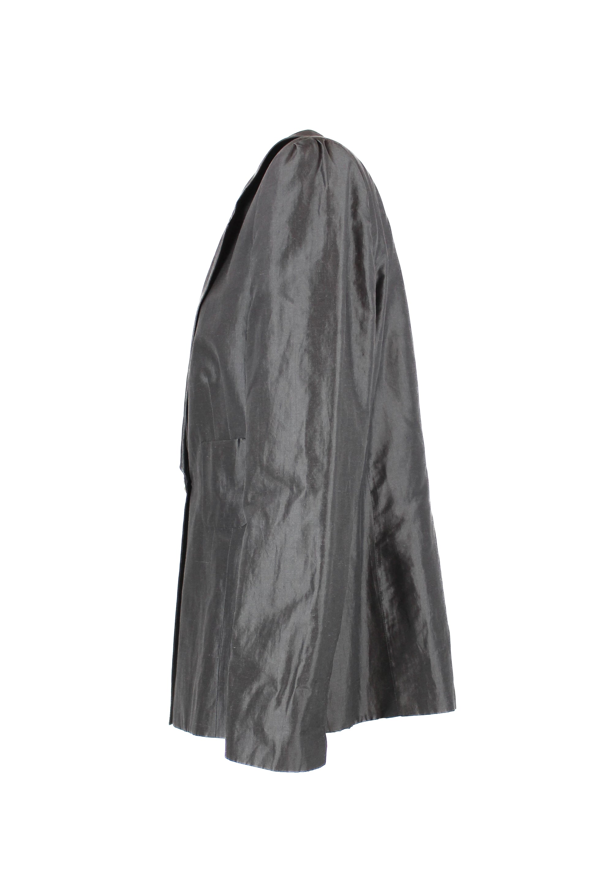 Dark grey silk tailleur