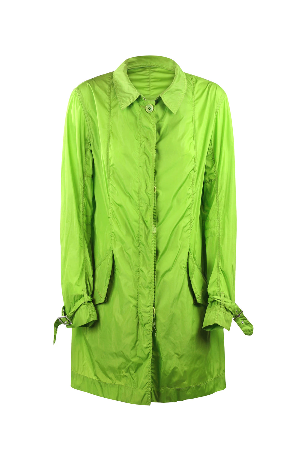 Bright Green Raincoat Trench