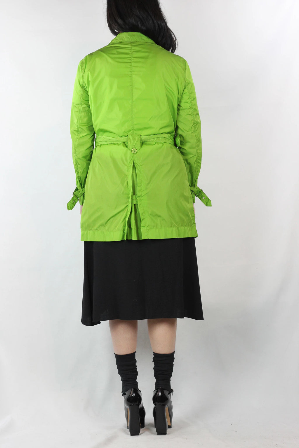 Bright Green Raincoat Trench