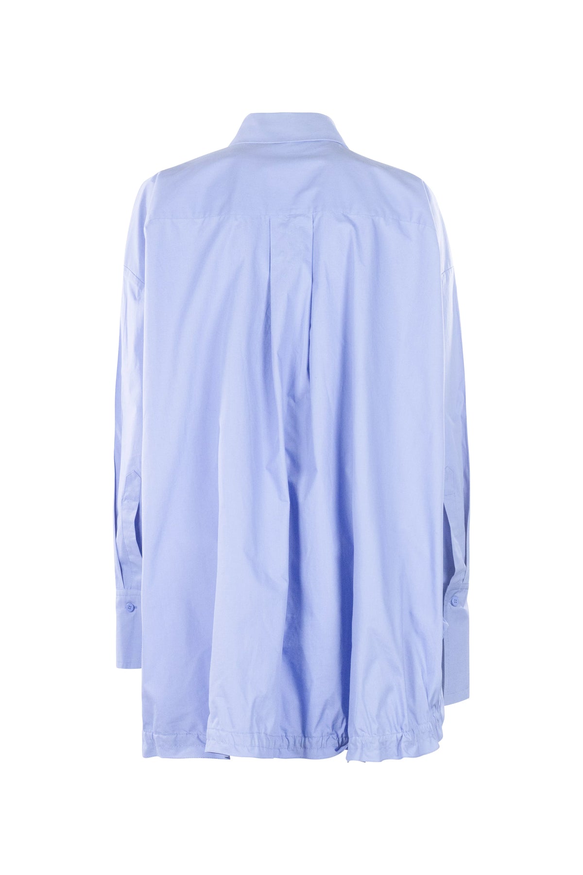 Asymmetric Drawstring Poplin Shirt