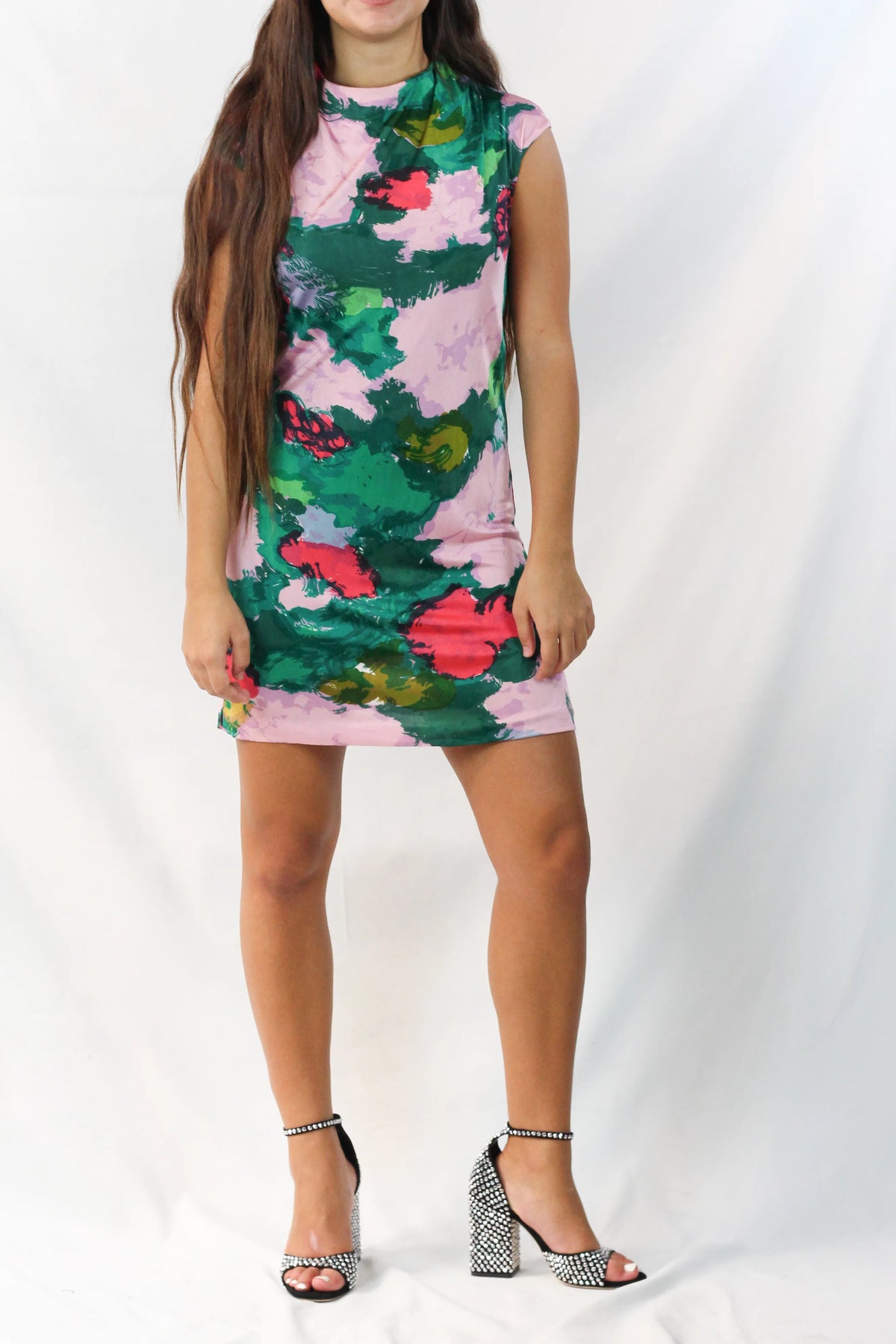 Abstract Floral Print Mini Dress SS2008