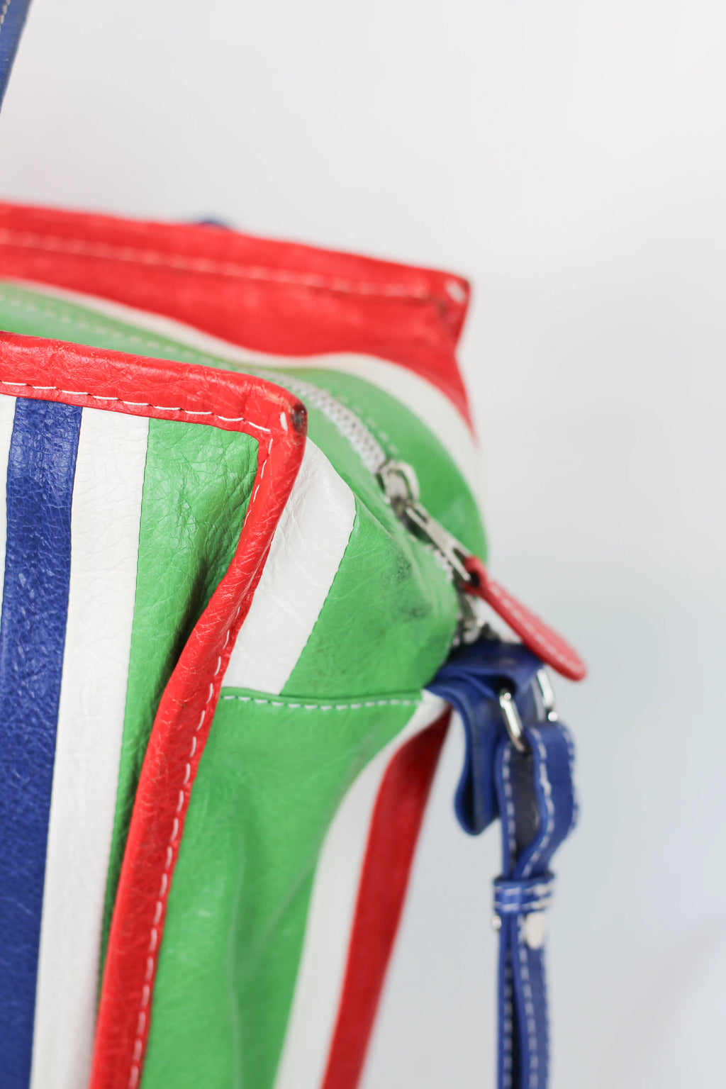 Bazar Medium Striped Calfskin Leather Tote