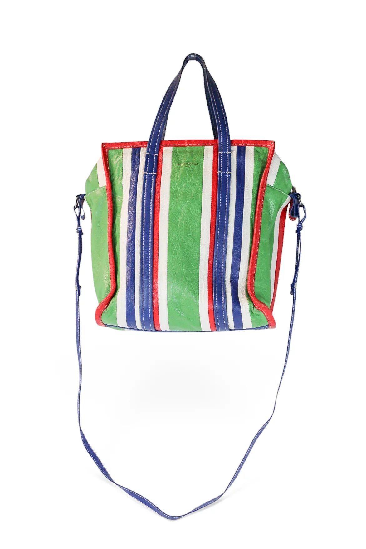 Bazar Medium Striped Calfskin Leather Tote