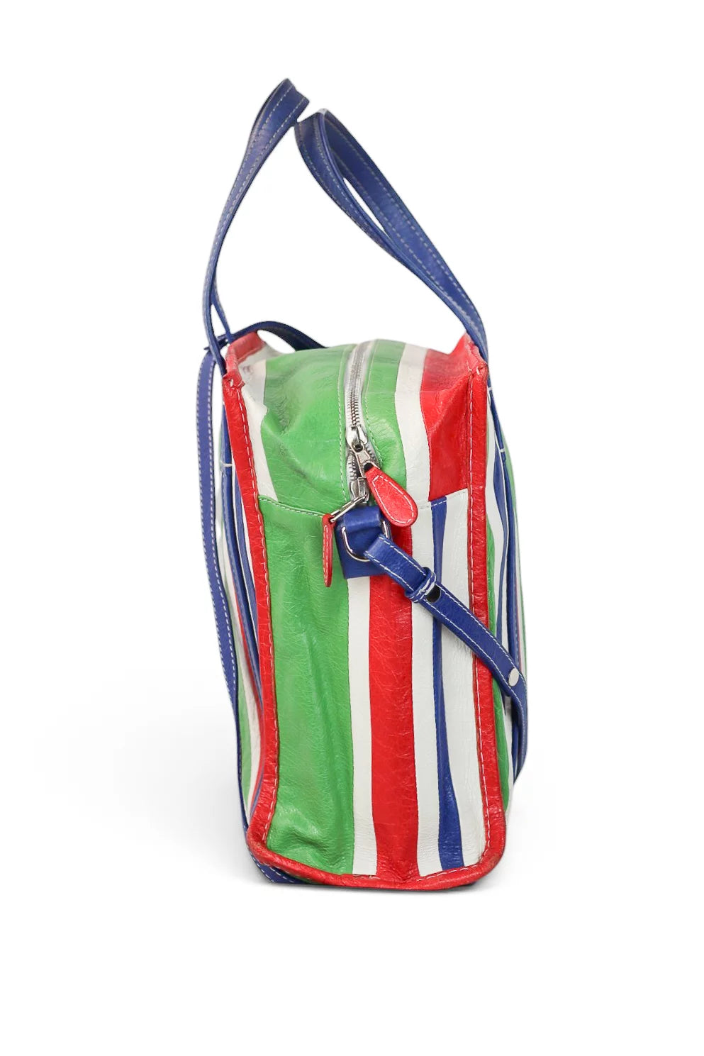 Bazar Medium Striped Calfskin Leather Tote