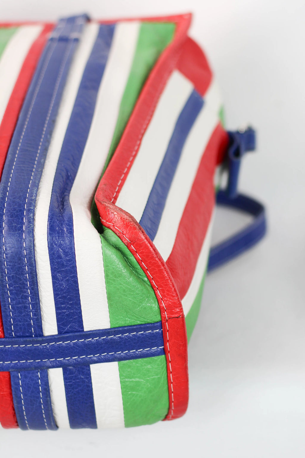 Bazar Medium Striped Calfskin Leather Tote