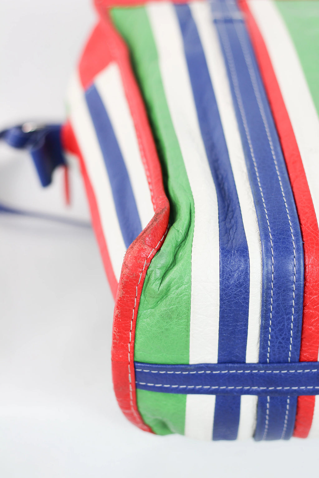 Bazar Medium Striped Calfskin Leather Tote