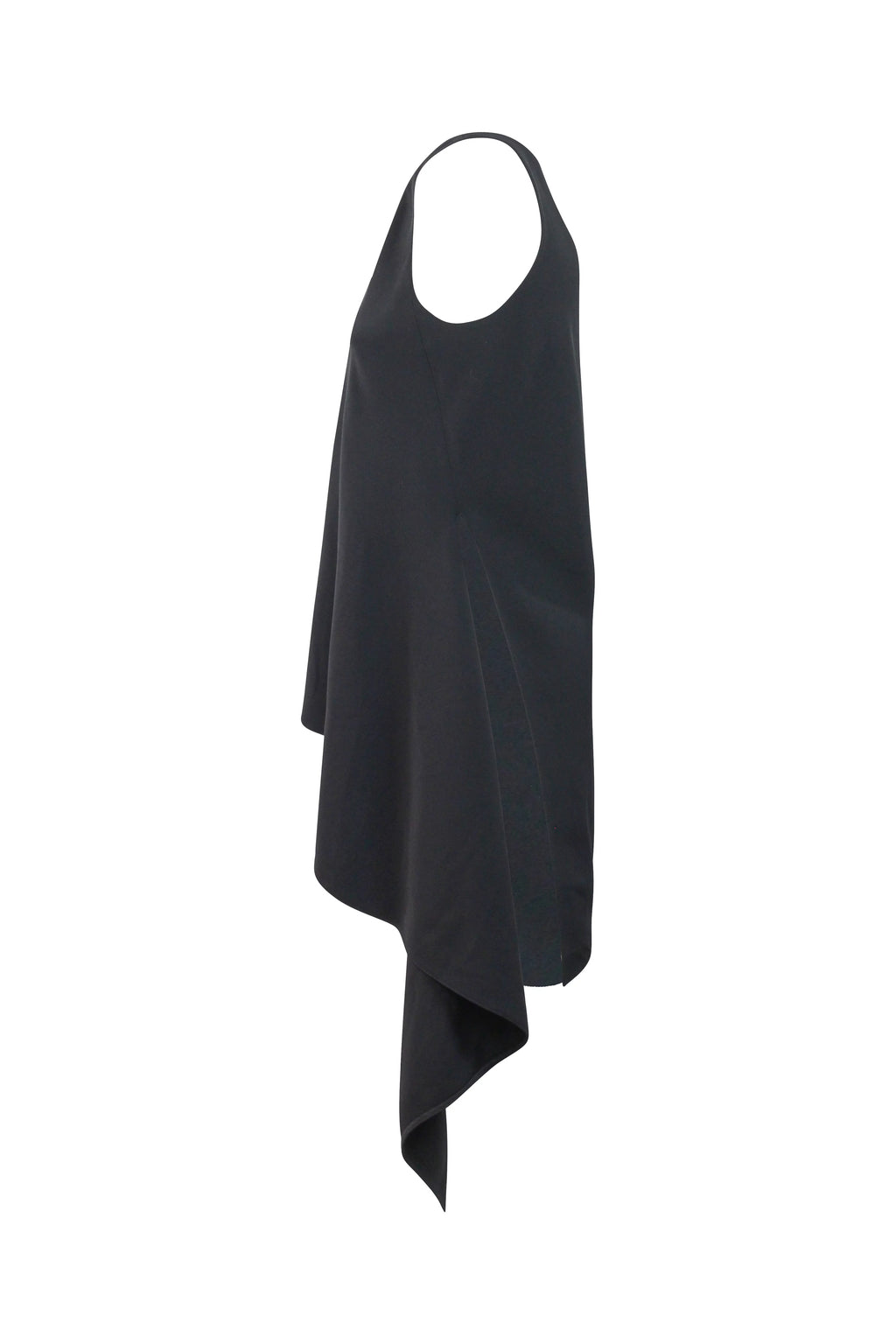 Asymmetric Draped Top Black