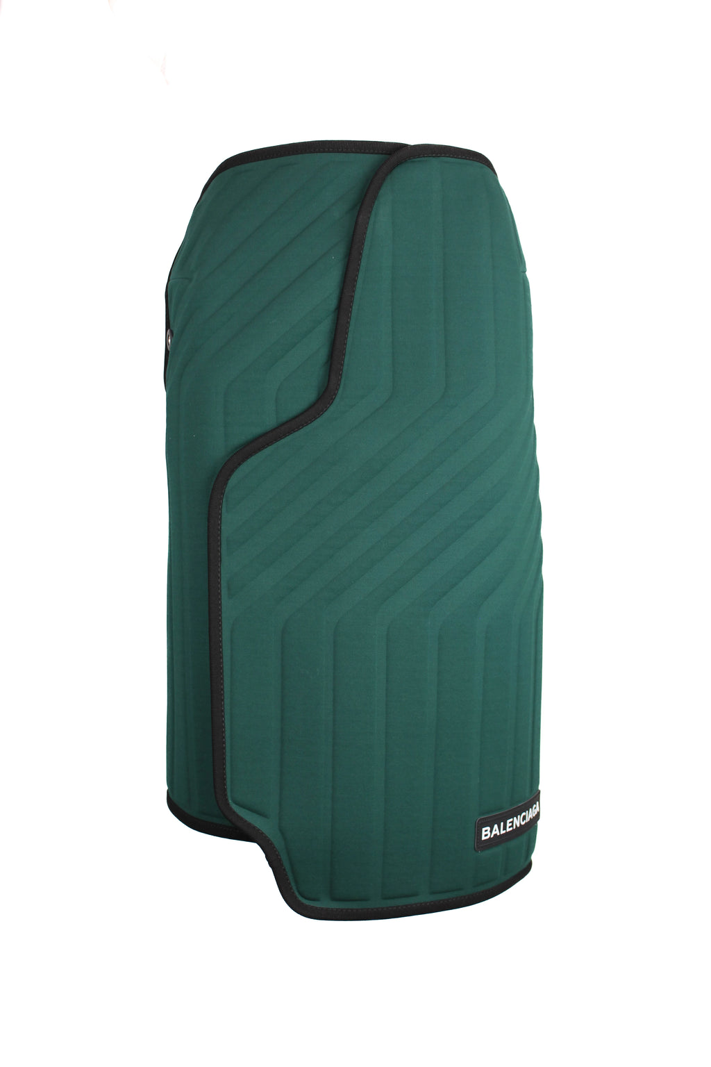 Green neoprene asymmetric skirt FW2017