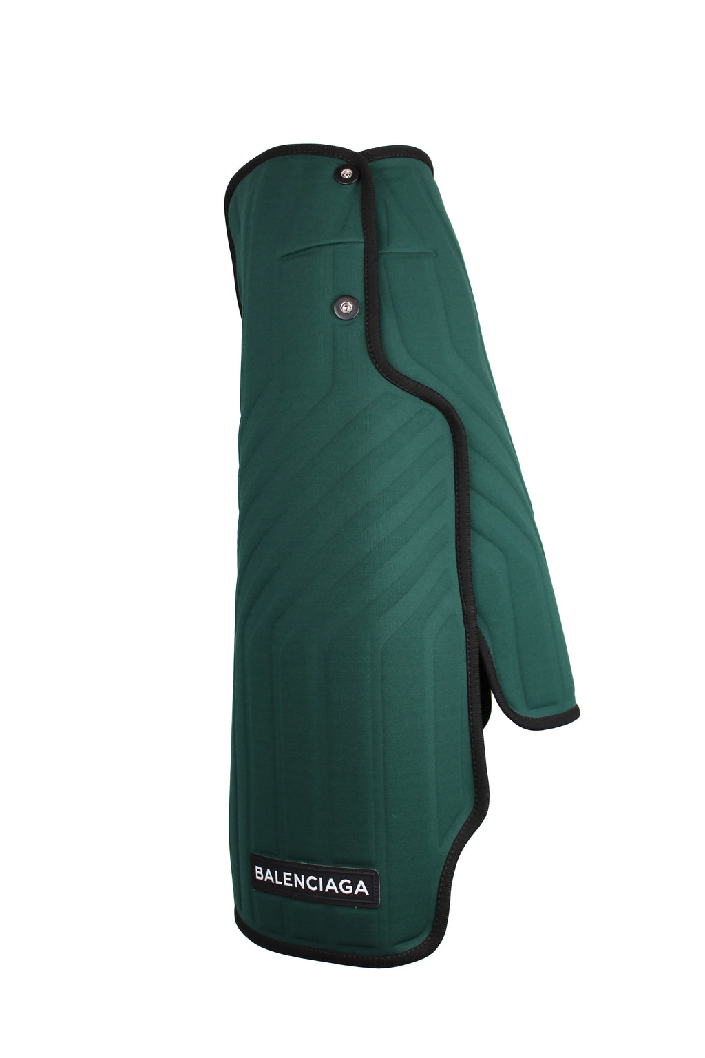 Green neoprene asymmetric skirt FW2017