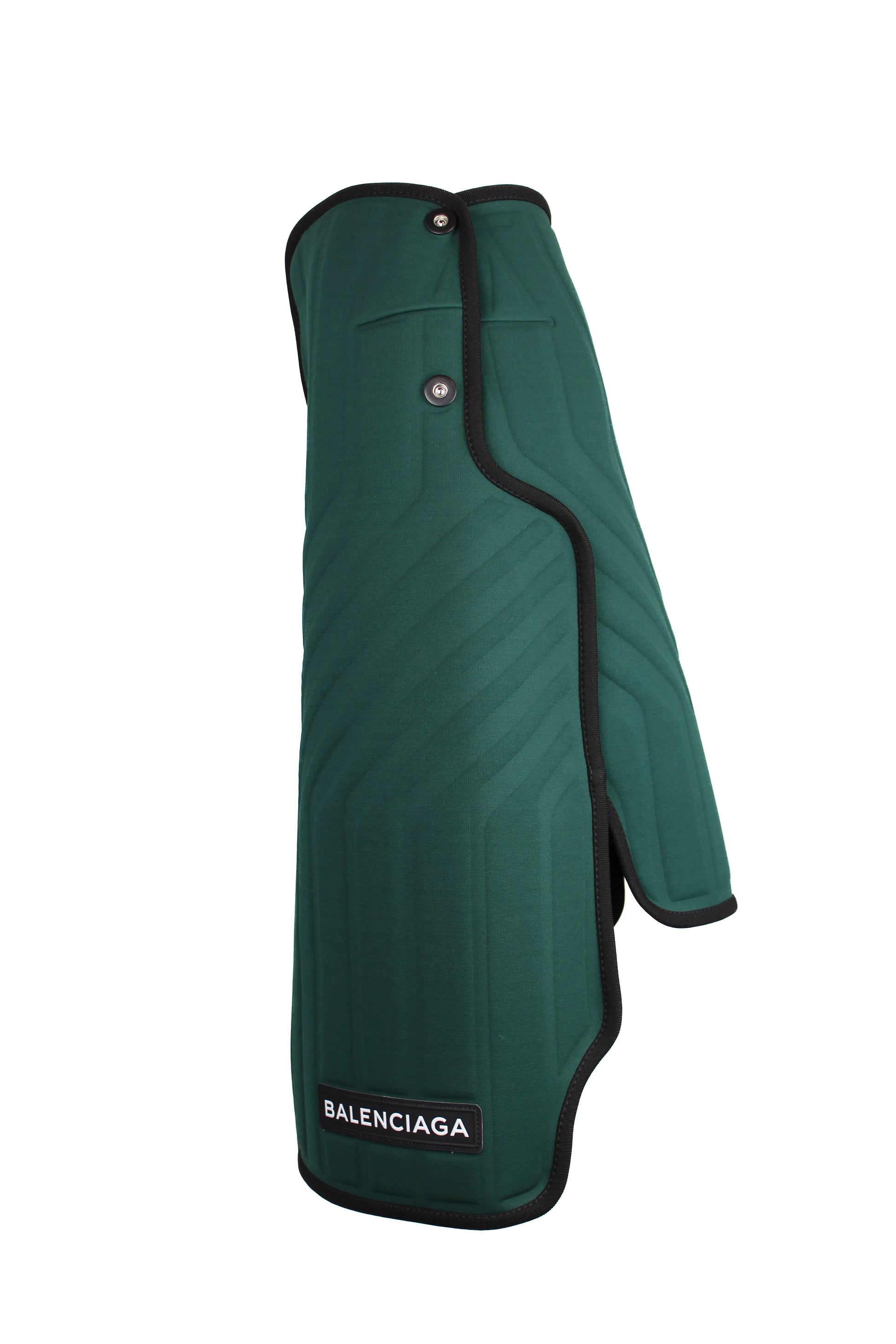 Green neoprene asymmetric skirt FW2017