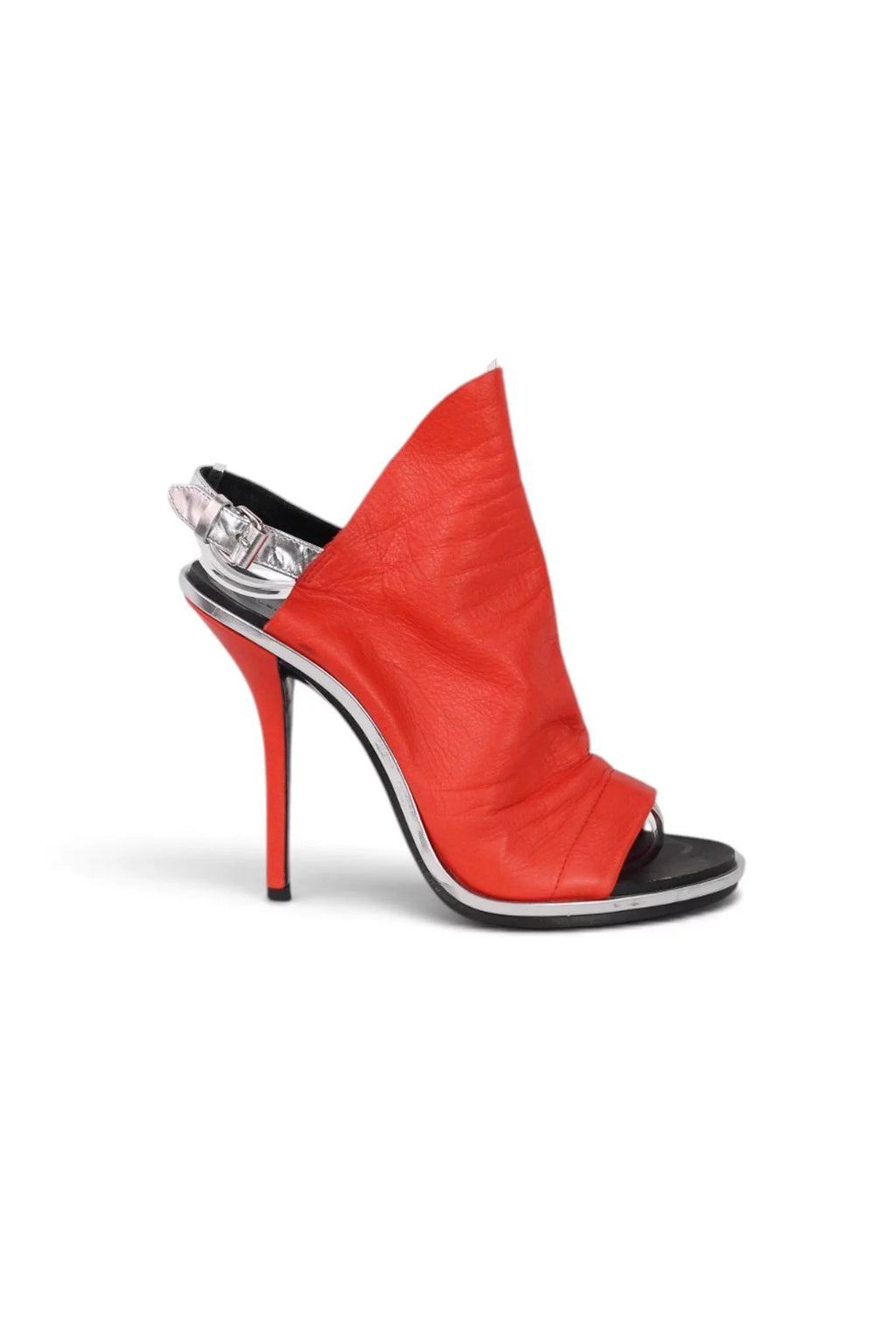 Red Lambskin Leather Slingback Heels