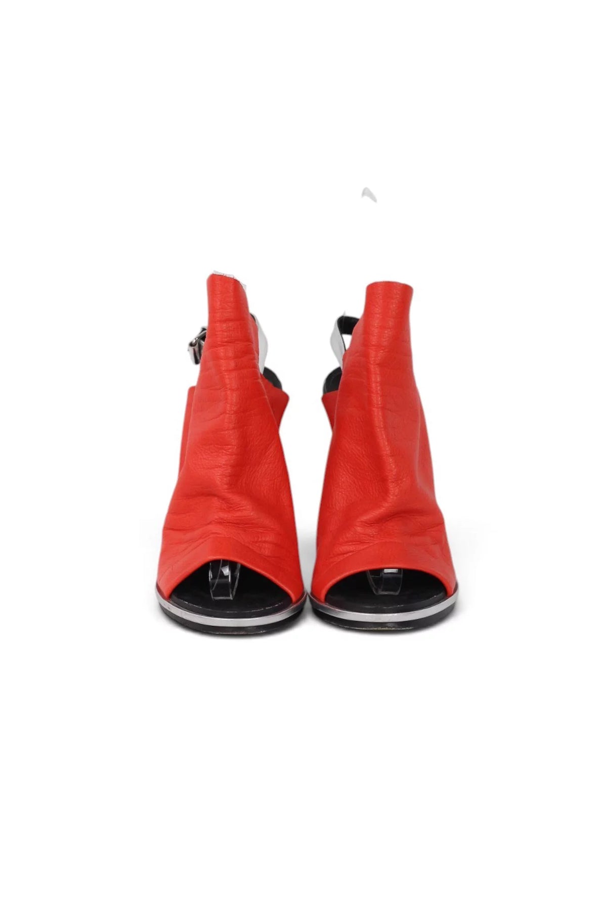 Red Lambskin Leather Slingback Heels