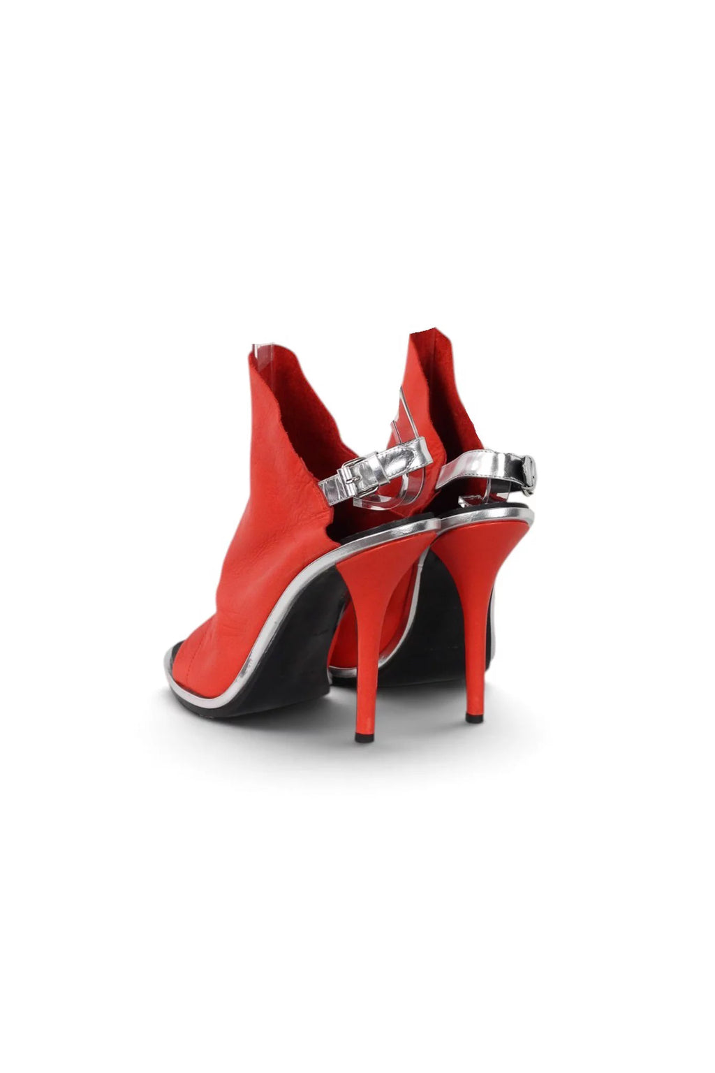 Red Lambskin Leather Slingback Heels