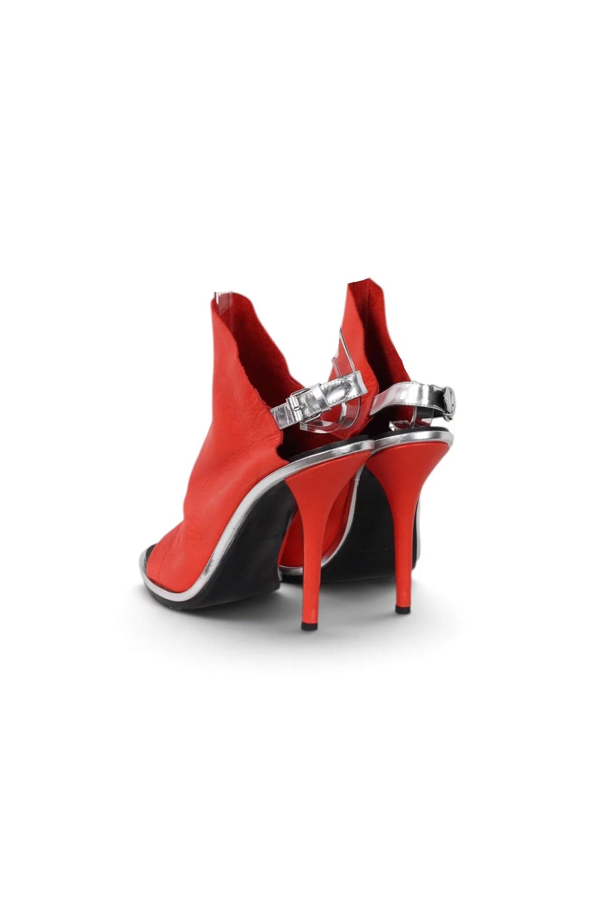 Red Lambskin Leather Slingback Heels