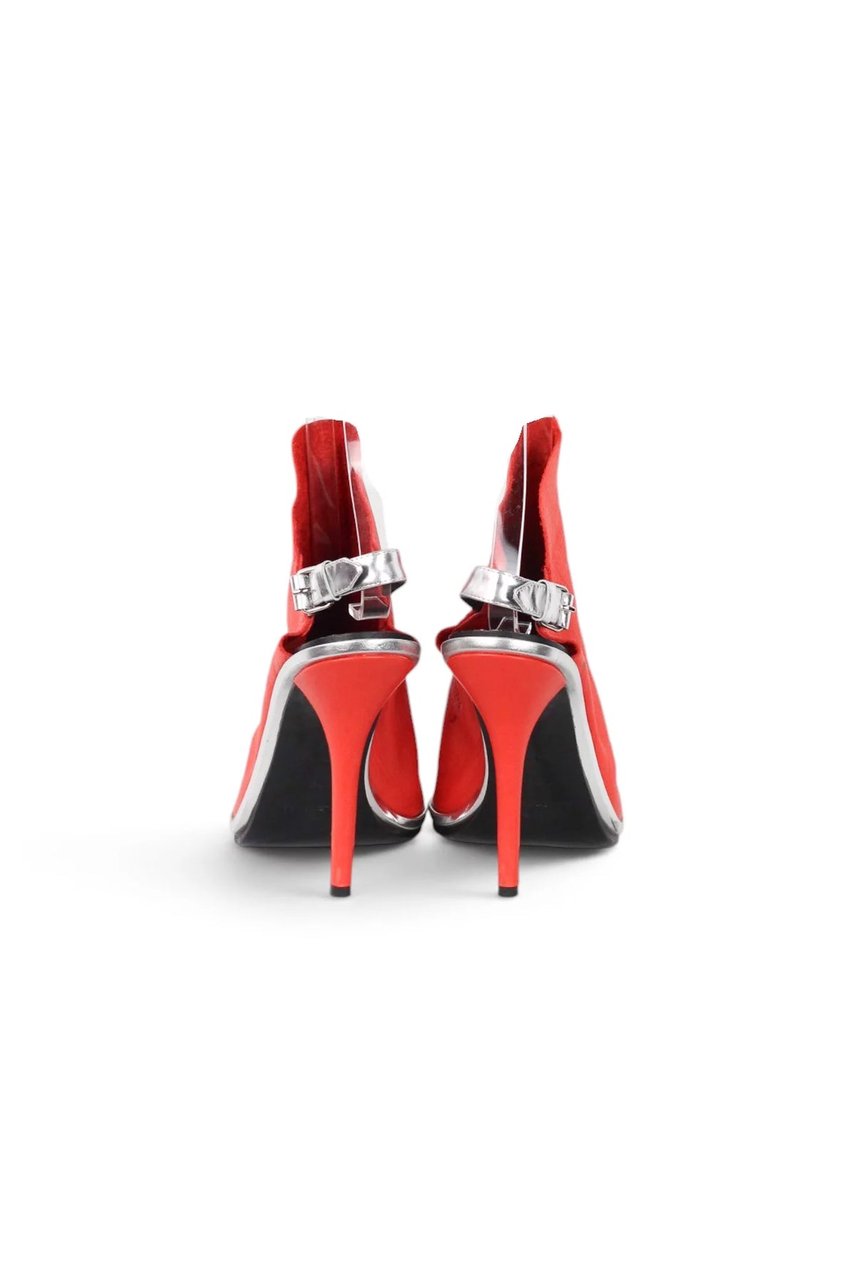 Red Lambskin Leather Slingback Heels