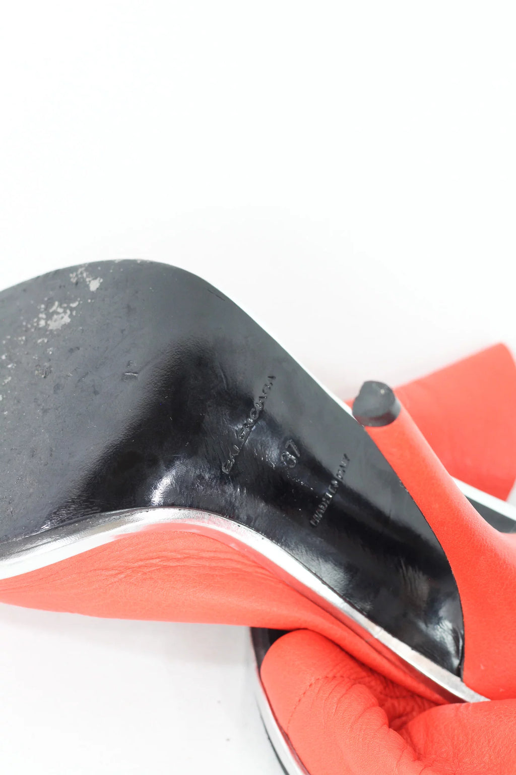 Red Lambskin Leather Slingback Heels