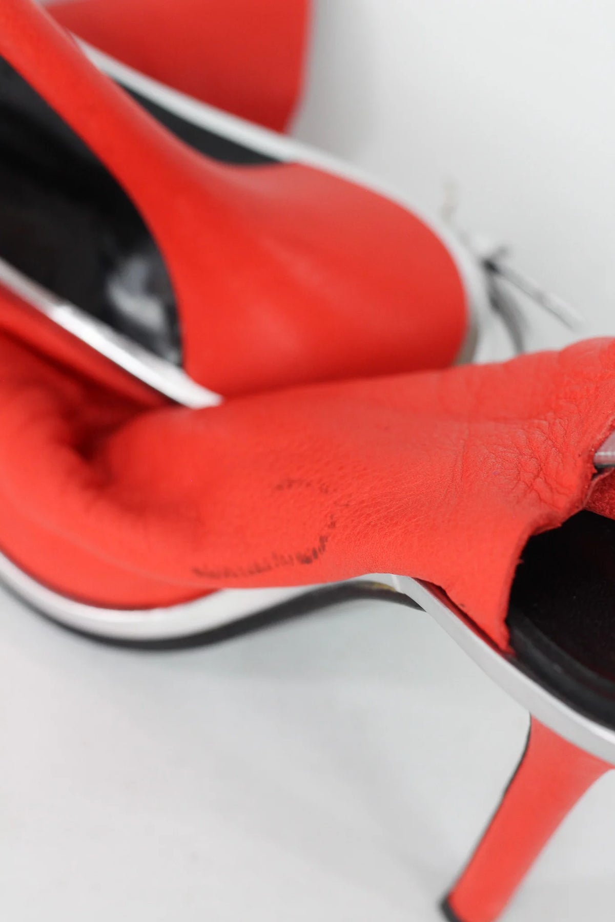 Red Lambskin Leather Slingback Heels