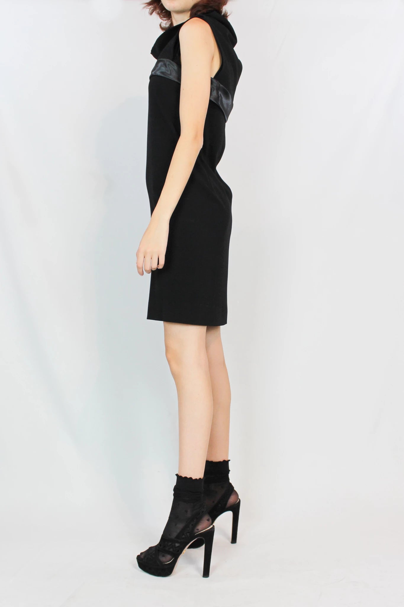 Shawl neckline minidress
