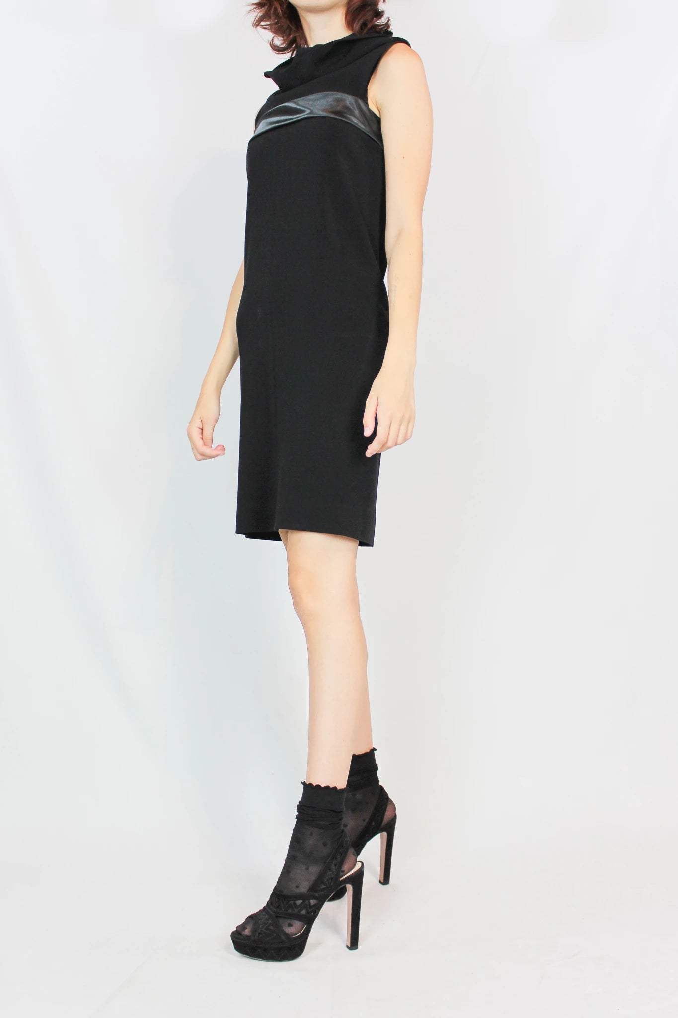 Shawl neckline minidress