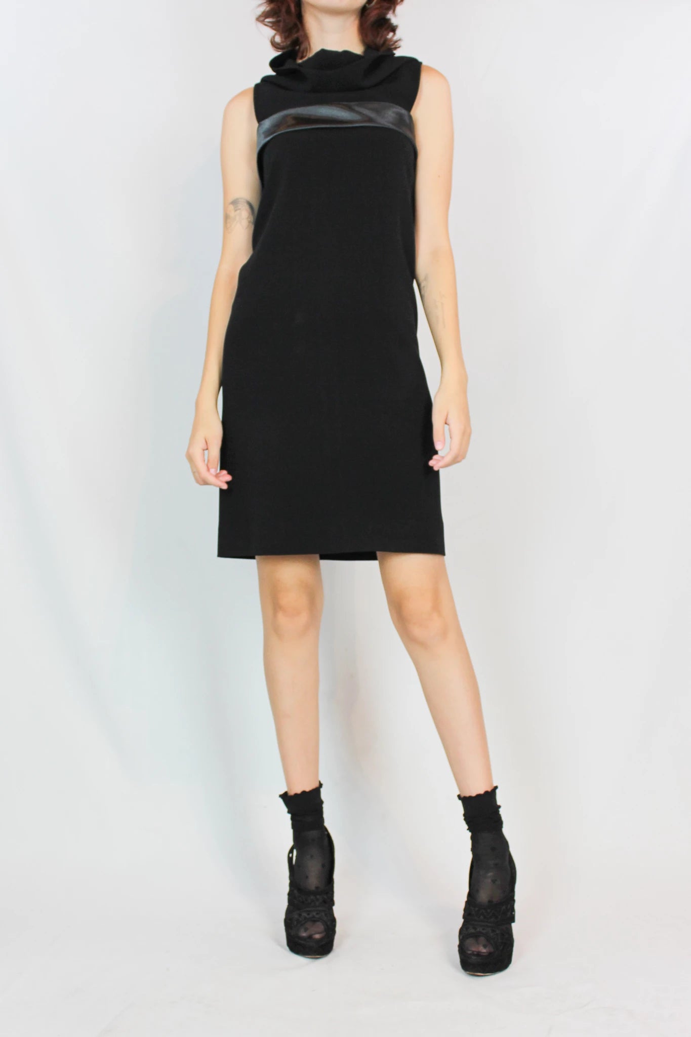 Shawl neckline minidress