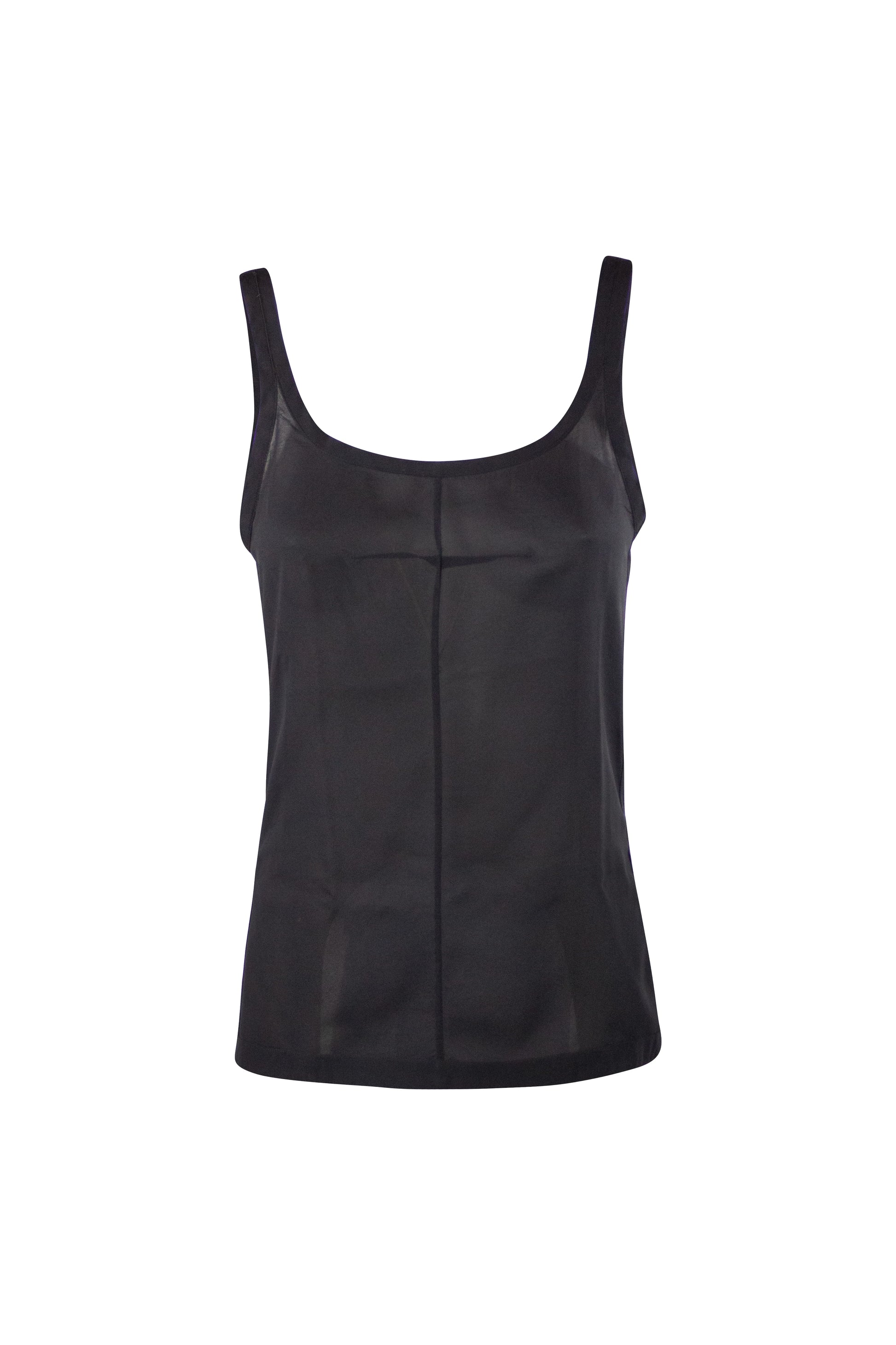 Black Silk Tank Top