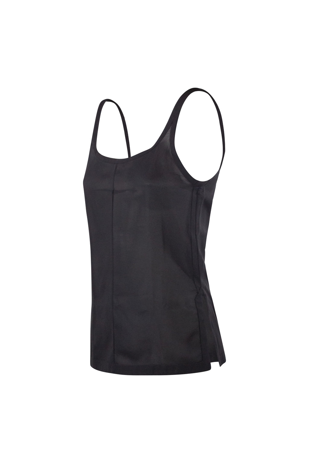 Black Silk Tank Top