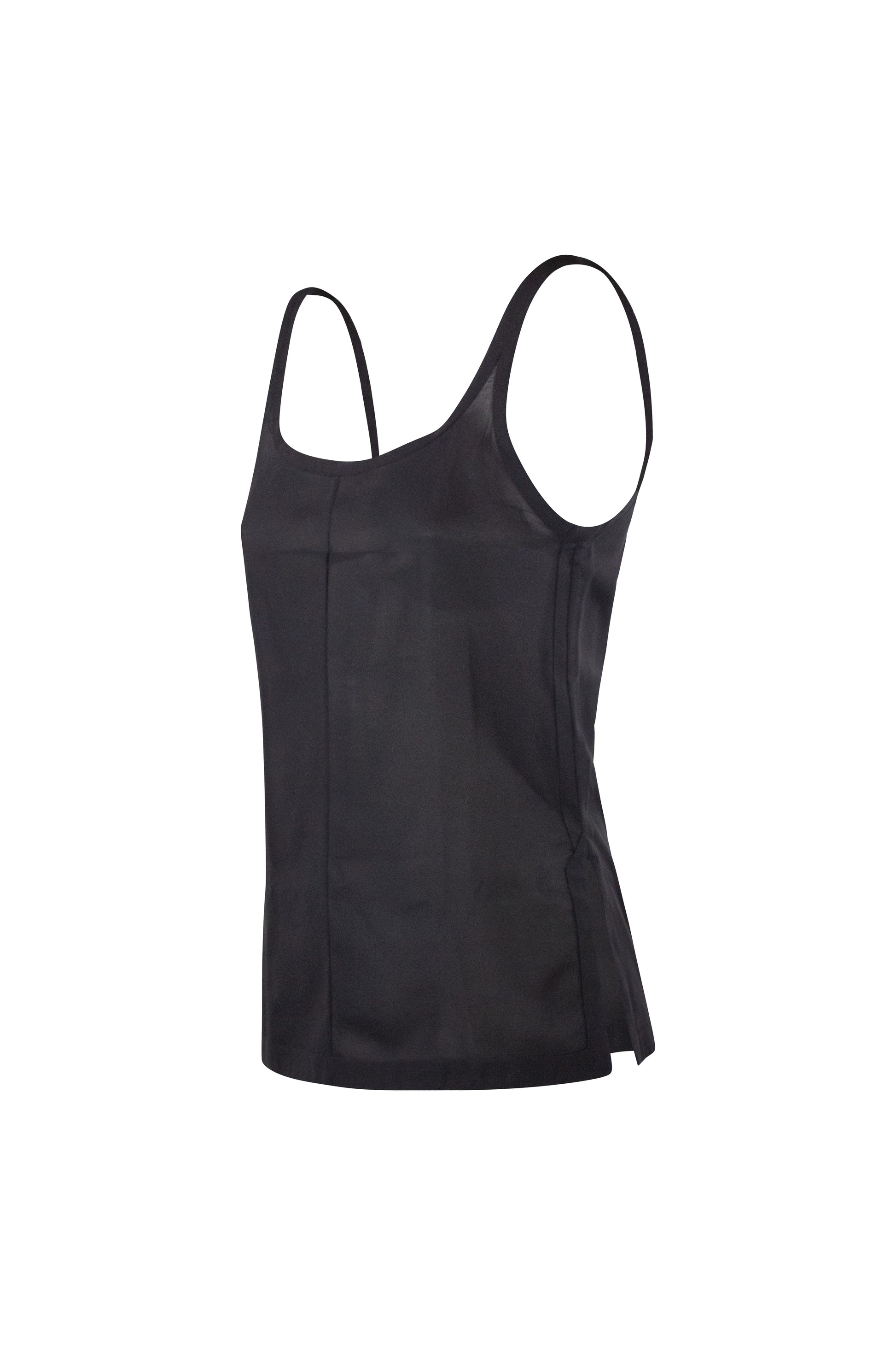 Black Silk Tank Top