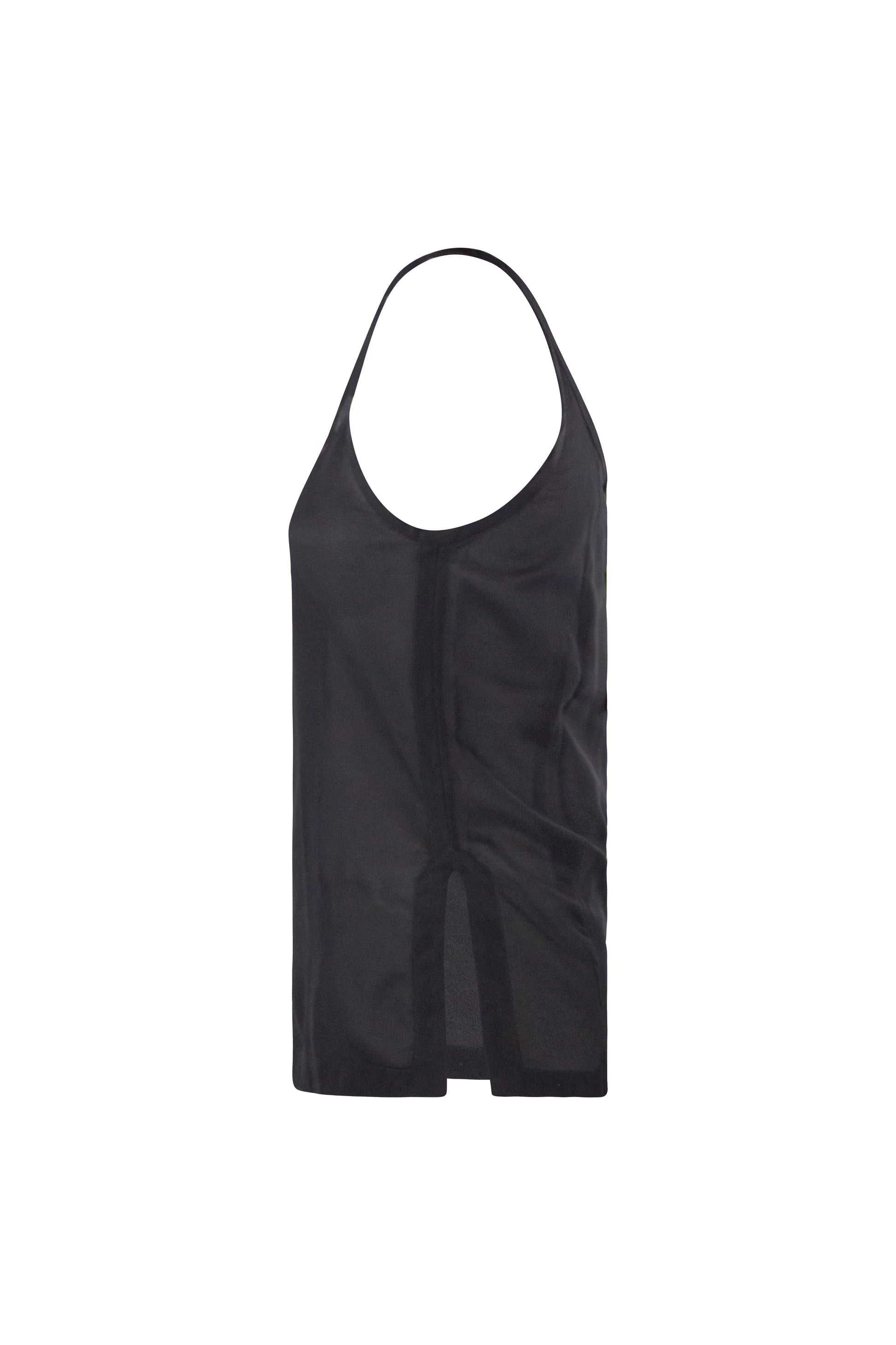 Black Silk Tank Top