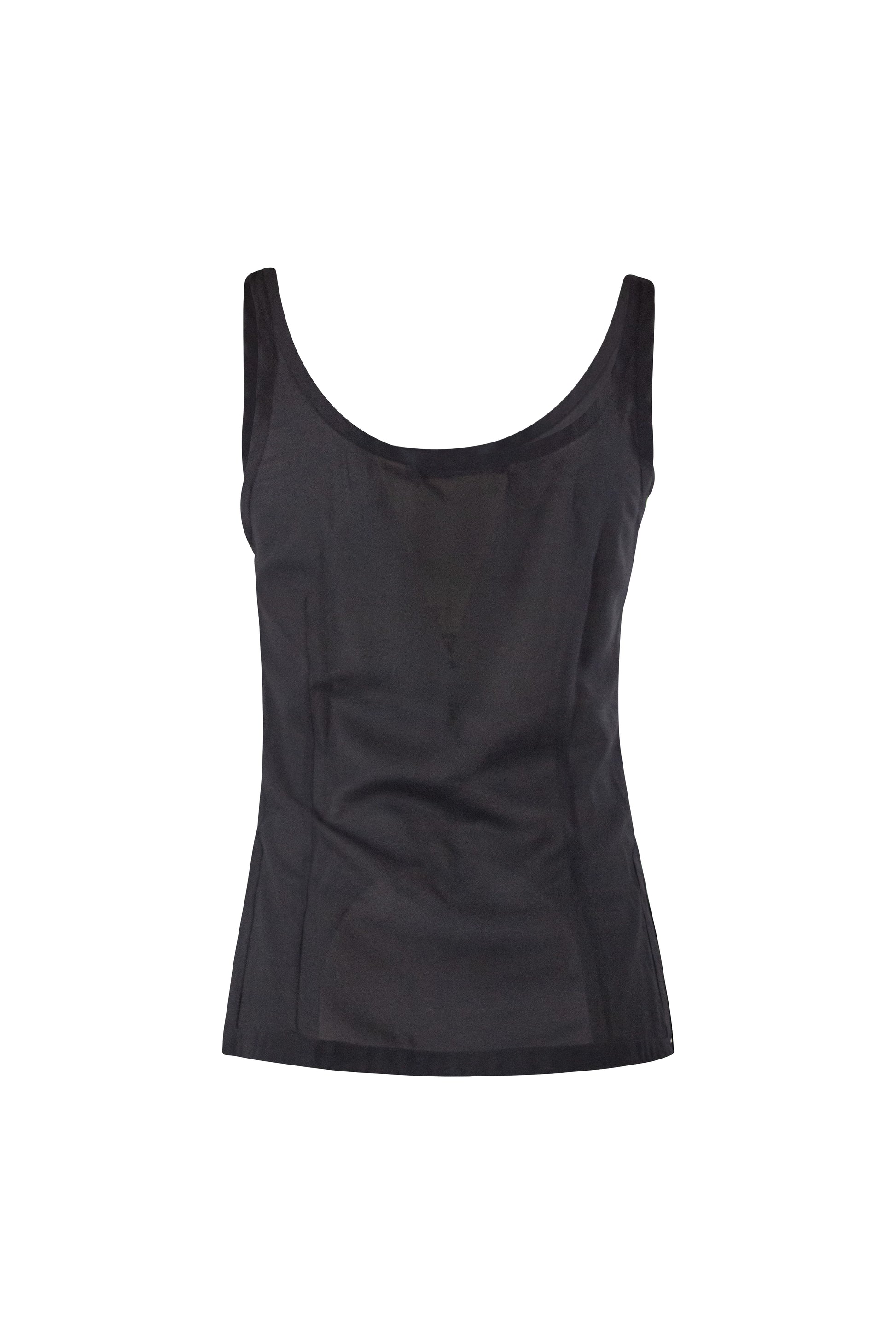Black Silk Tank Top