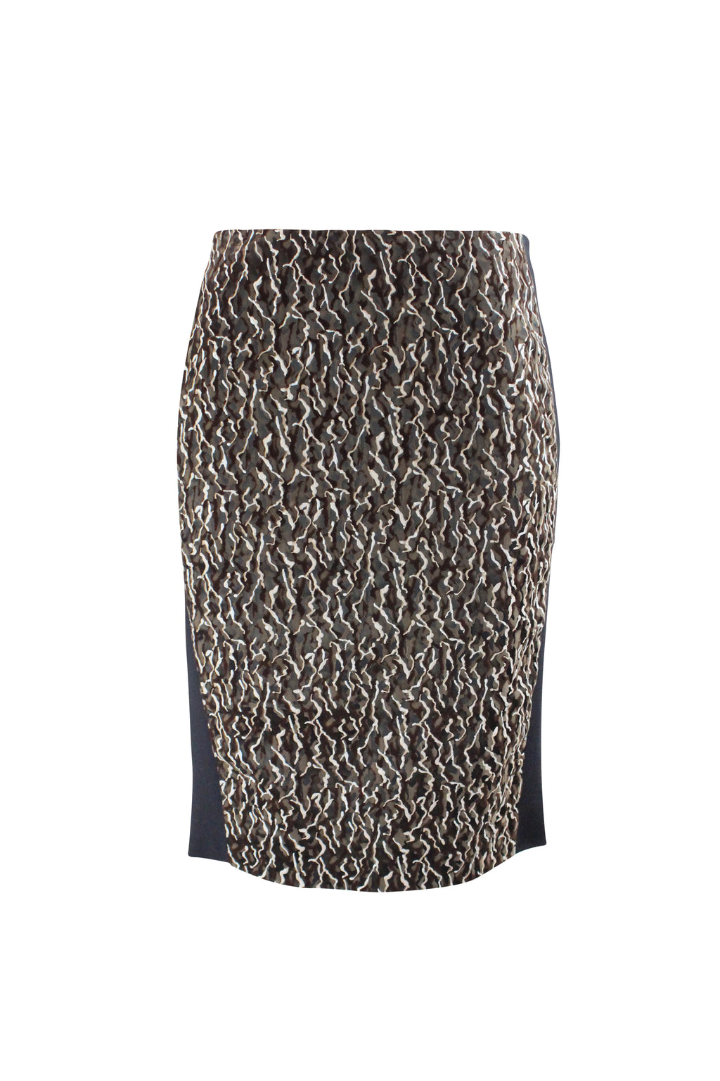 Printed tube skirt with side elastic bands