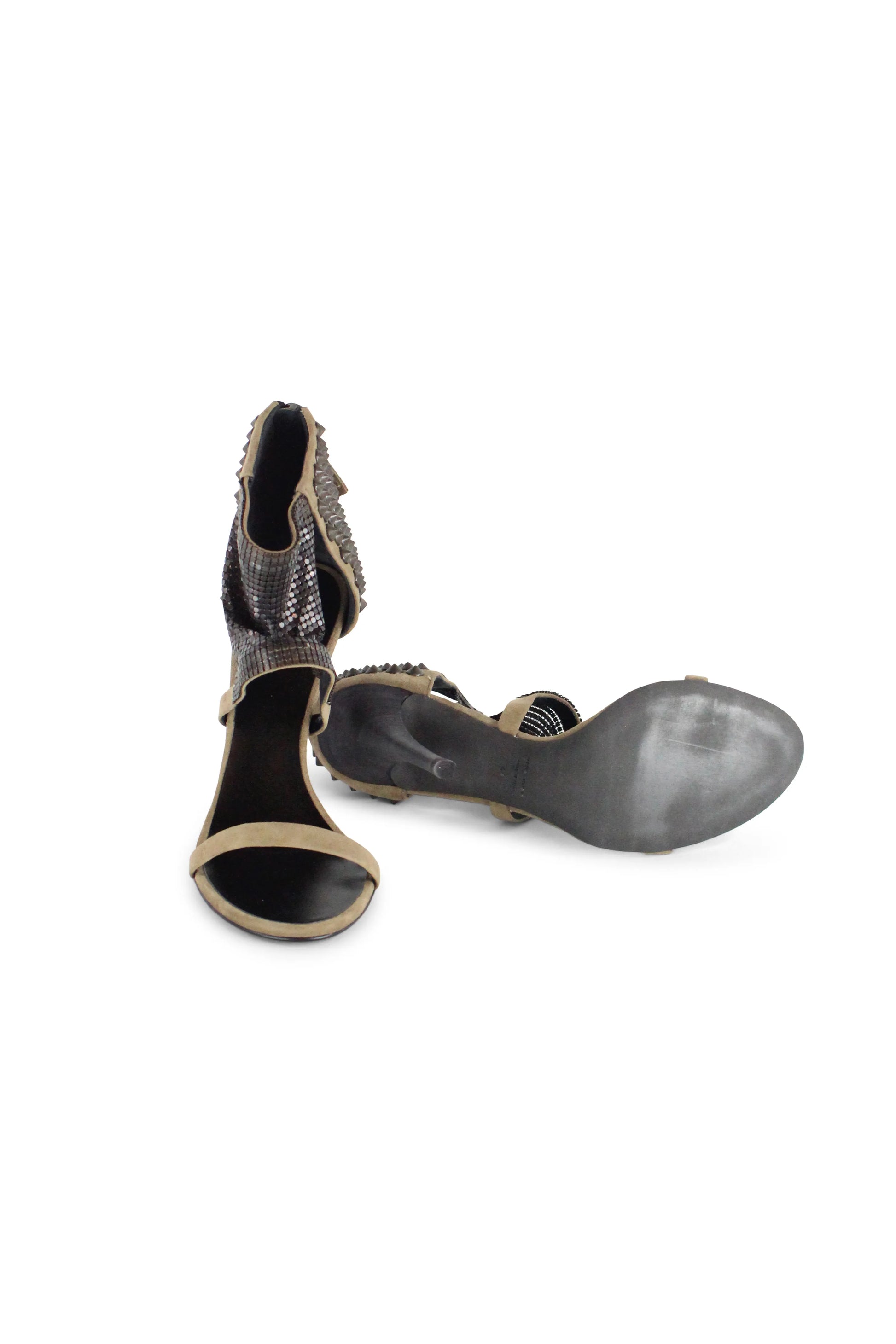 Studded suede sandals