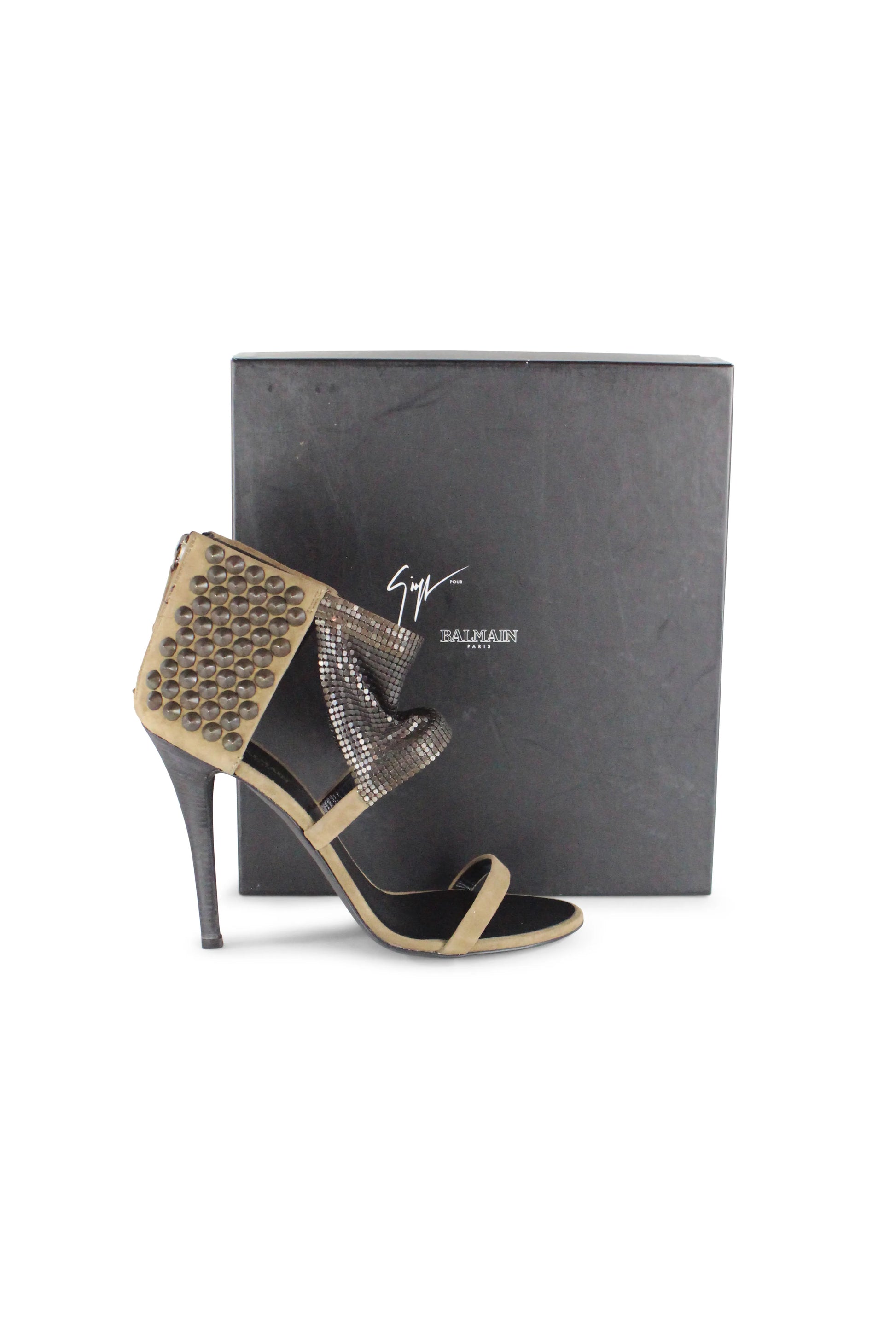 Studded suede sandals